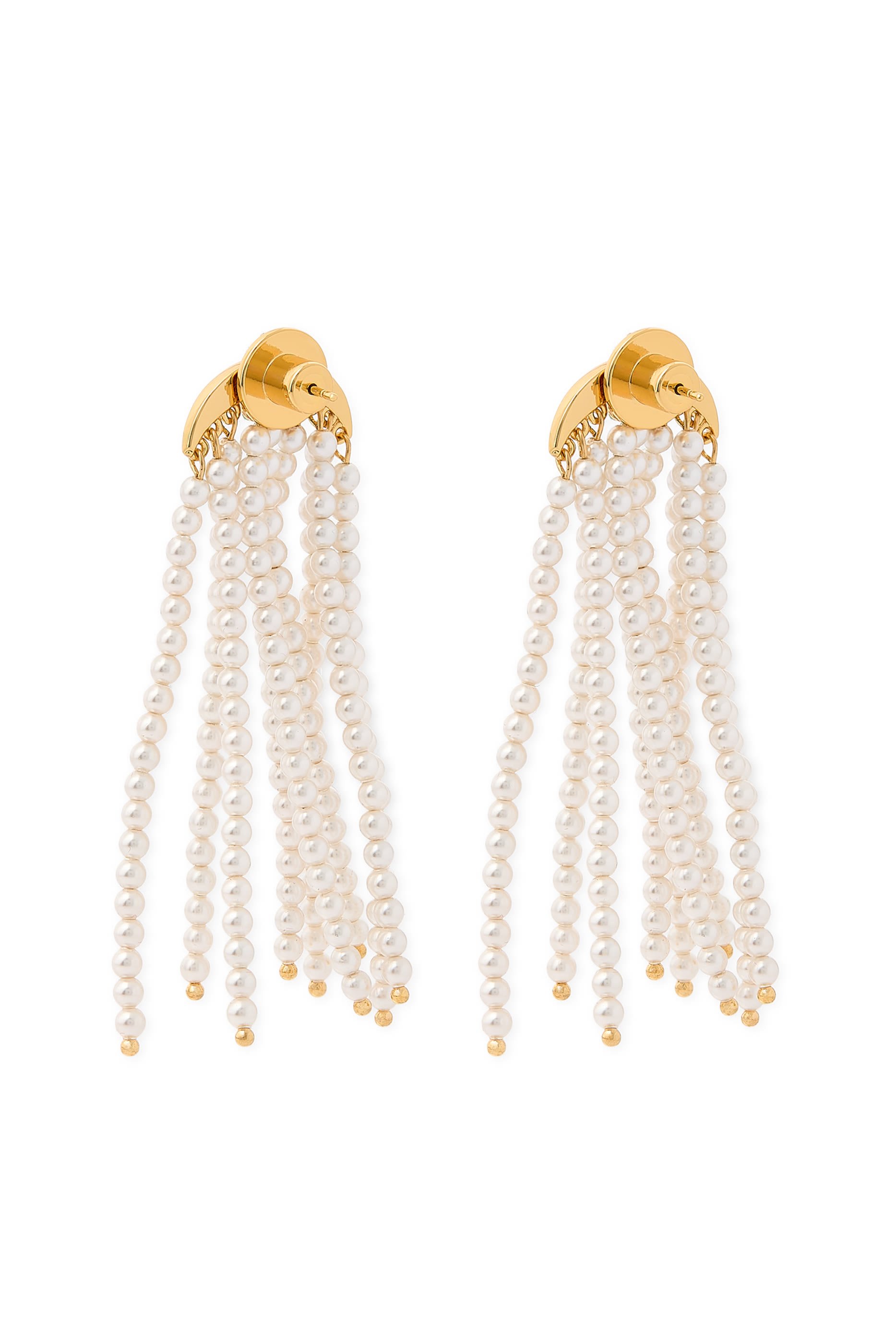 Pearl Earrings, 24K Gold-Plated Brass