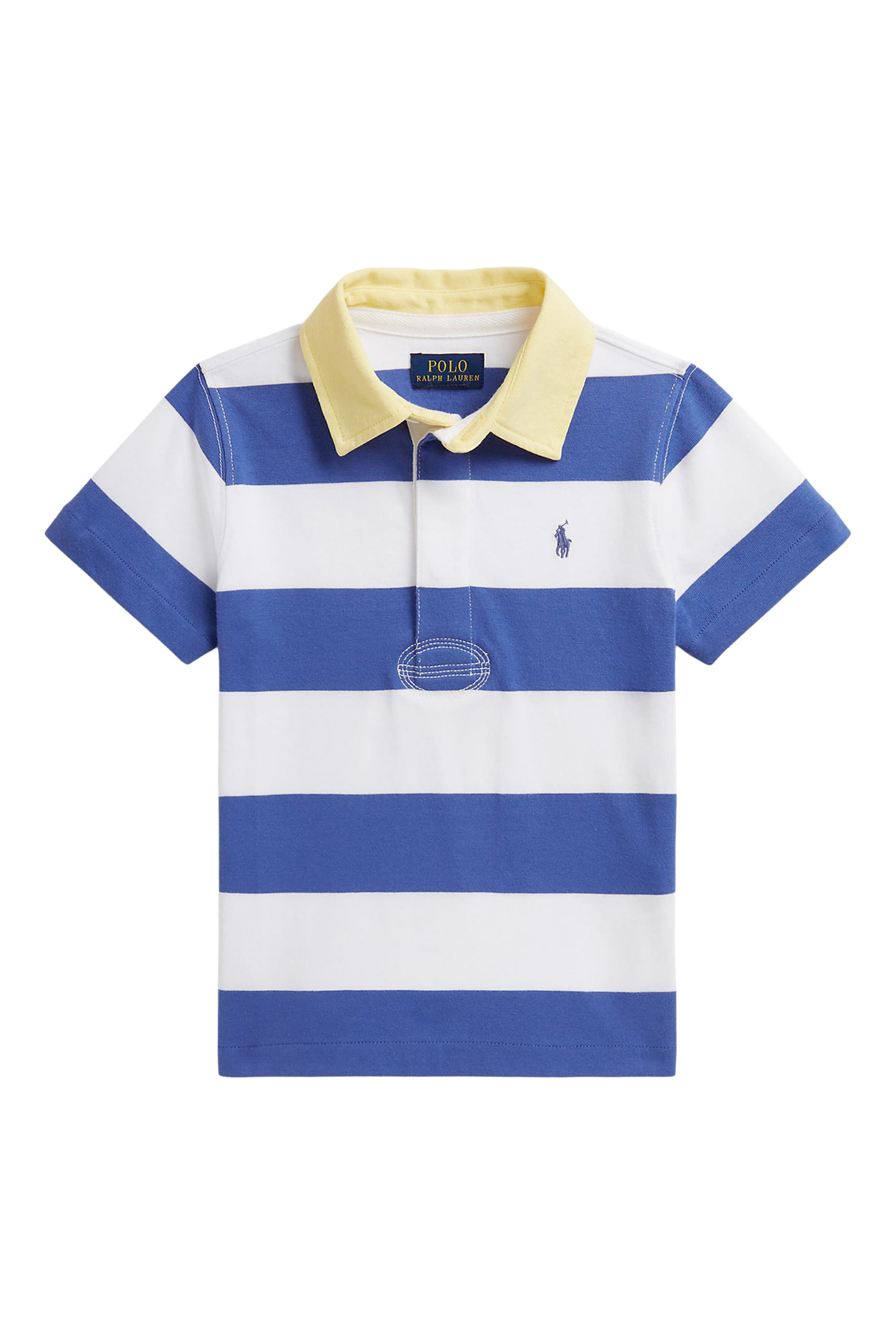 Kids Striped Cotton Short-Sleeve Rugby Shirt