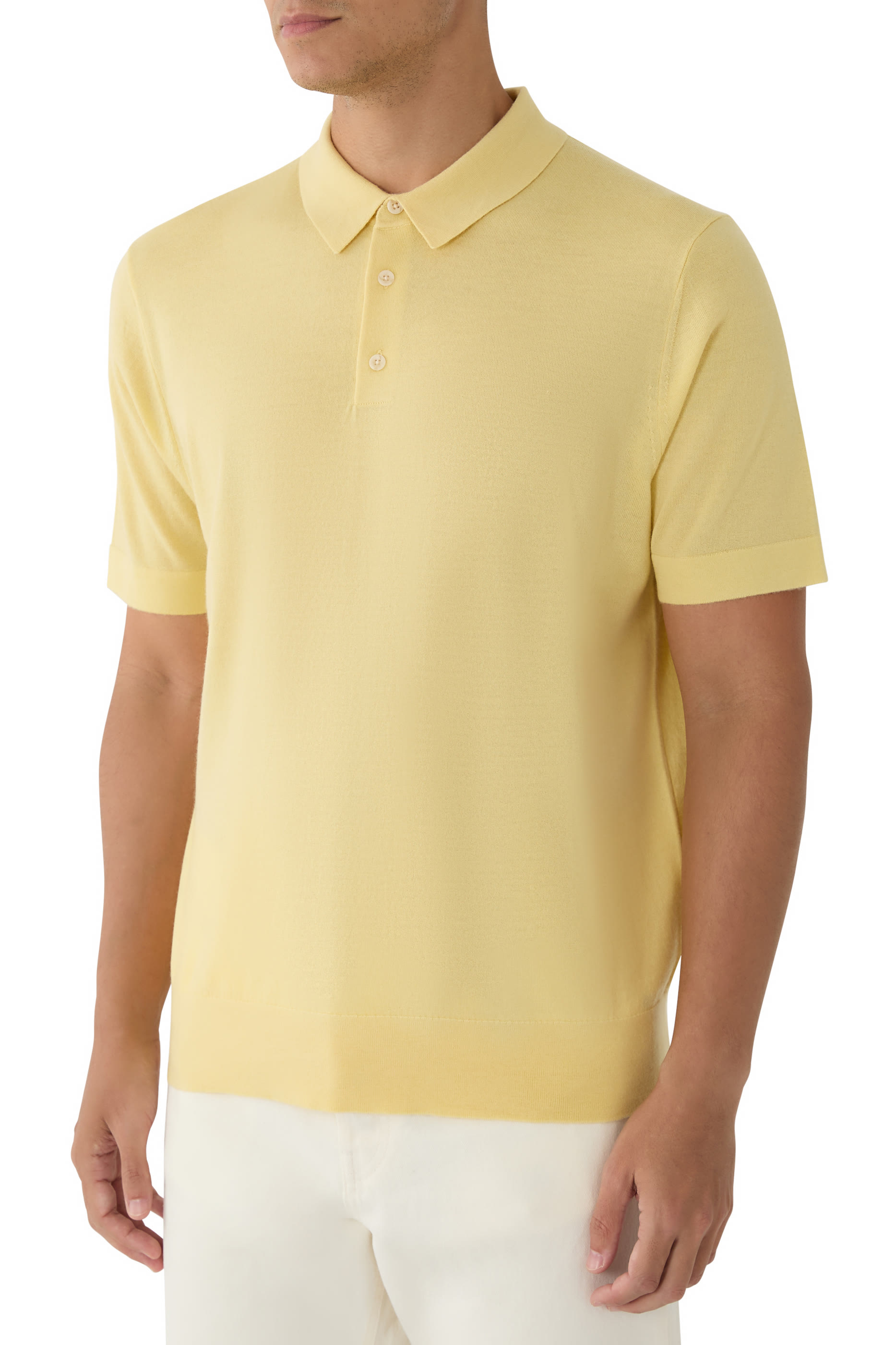 Featherweight Merino Wool-Cashmere Polo Sweater