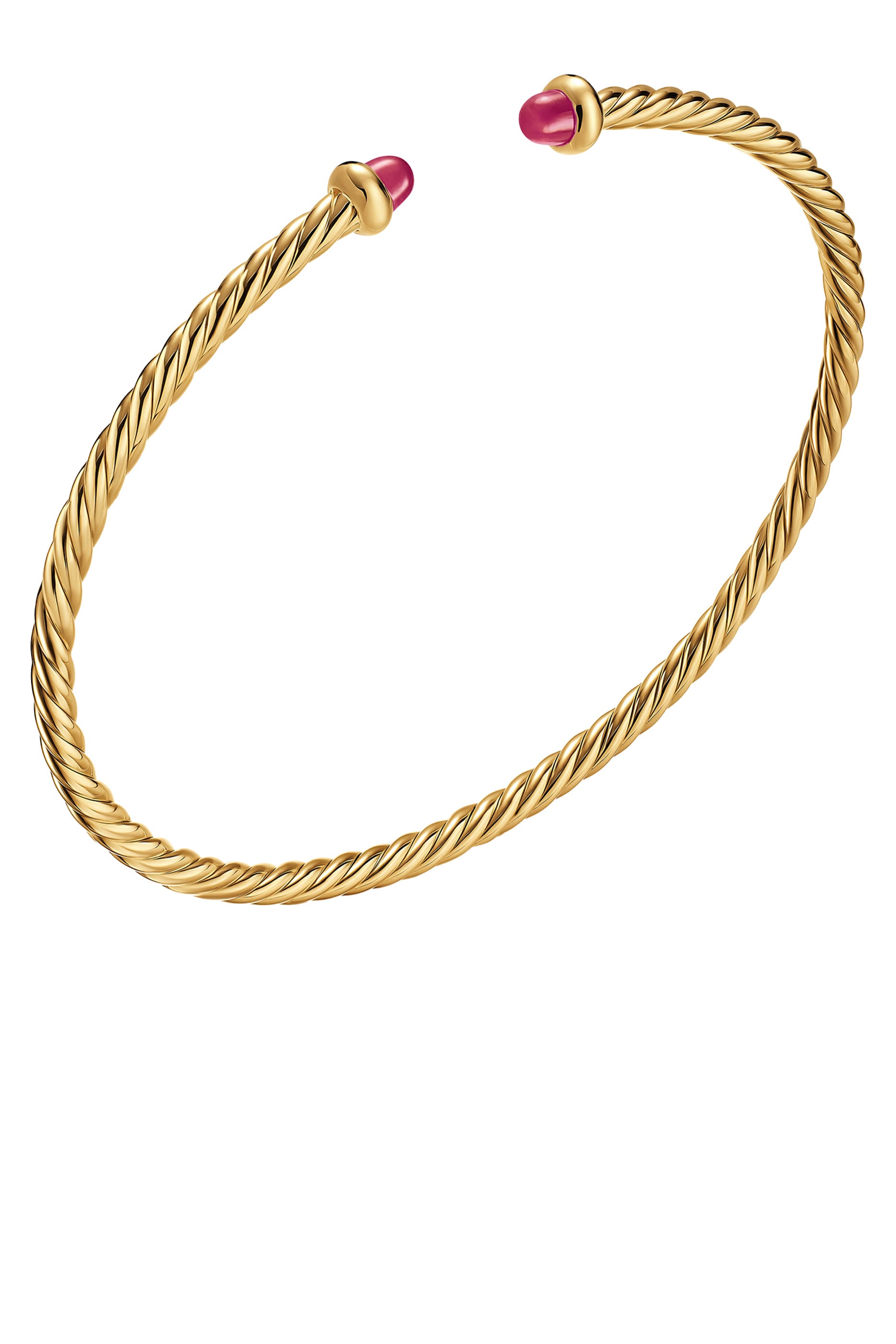 Cable Micro Cablespira Flex Bangle, 18K Yellow Gold & Ruby