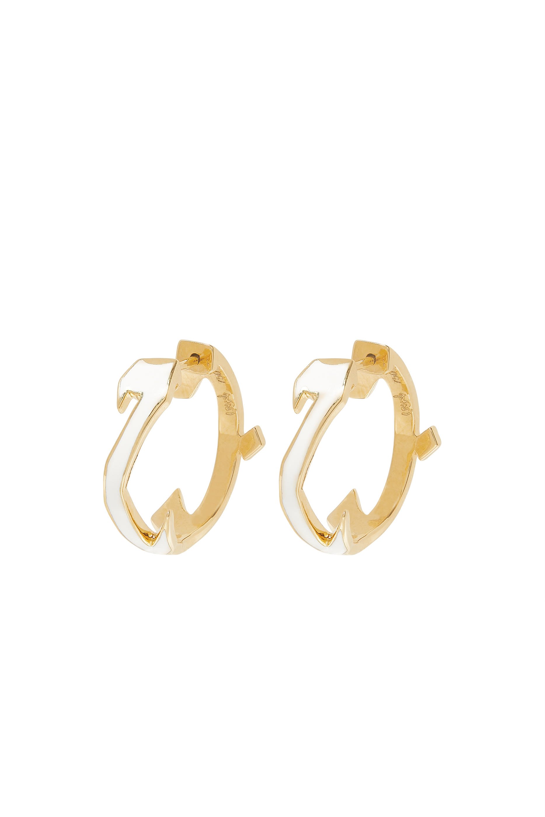Hobbi Word Hoops, 18K Yellow Gold