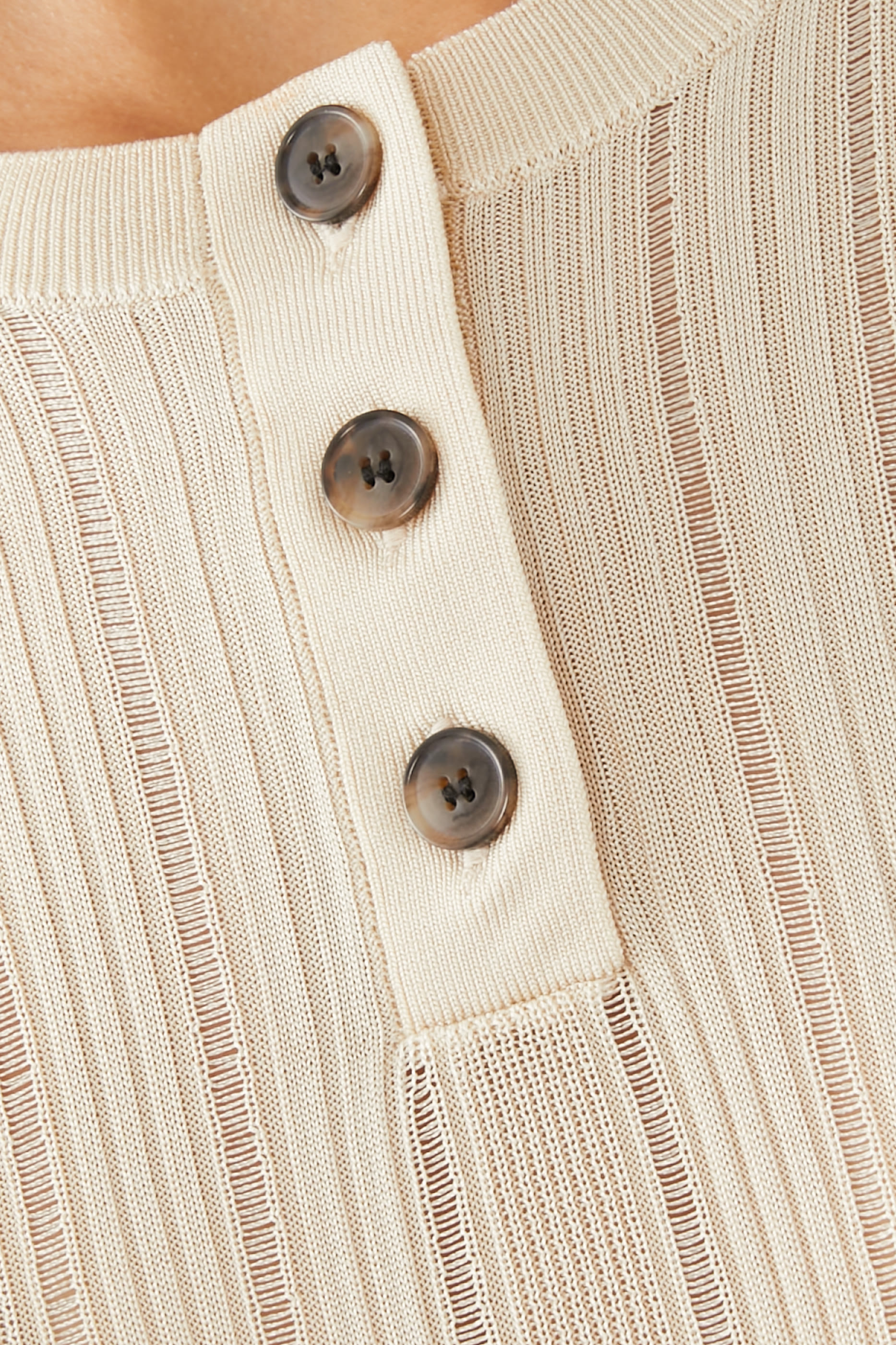 Laddered Rib Henley Top