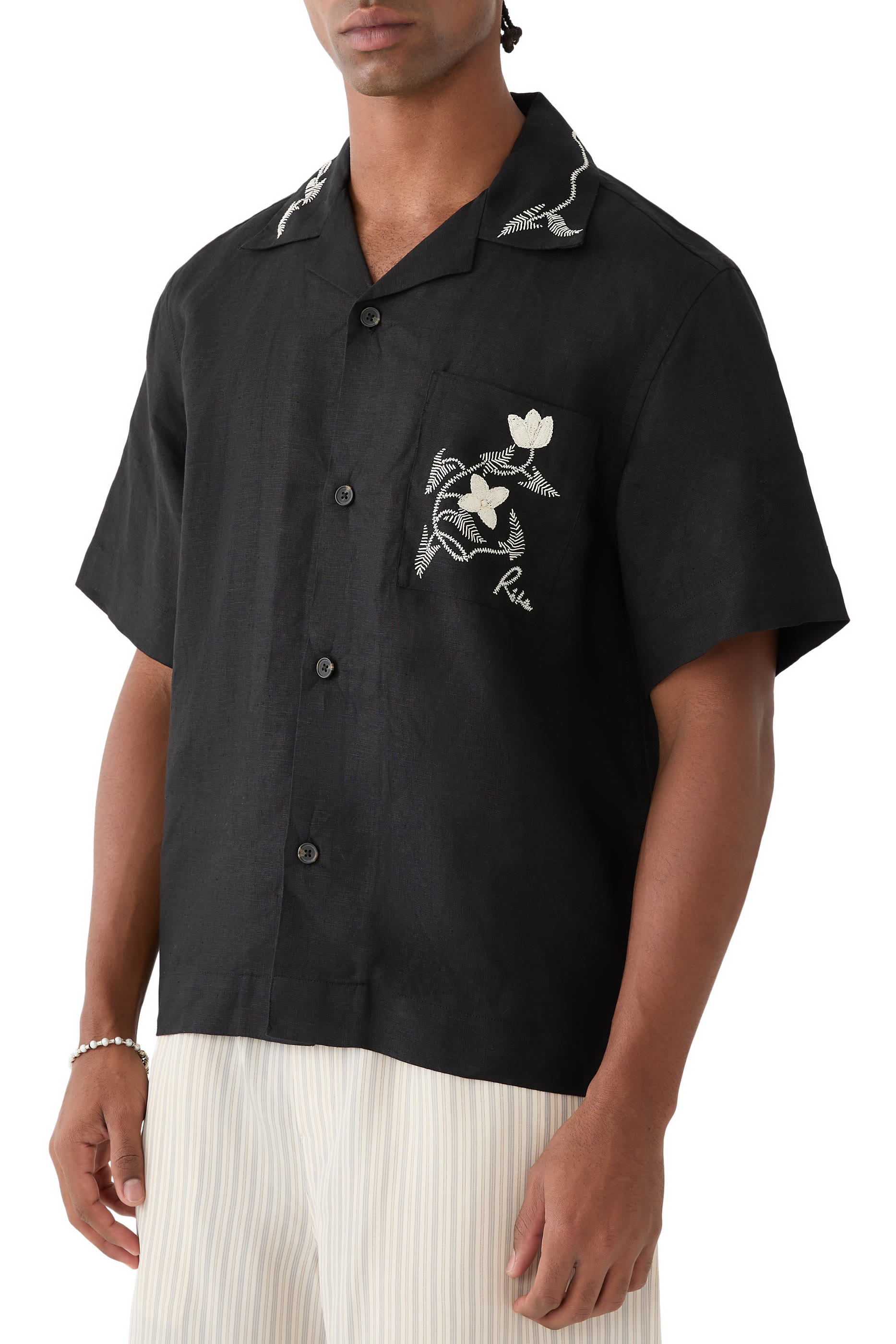 Hand Embroidered Short Sleeve Shirt