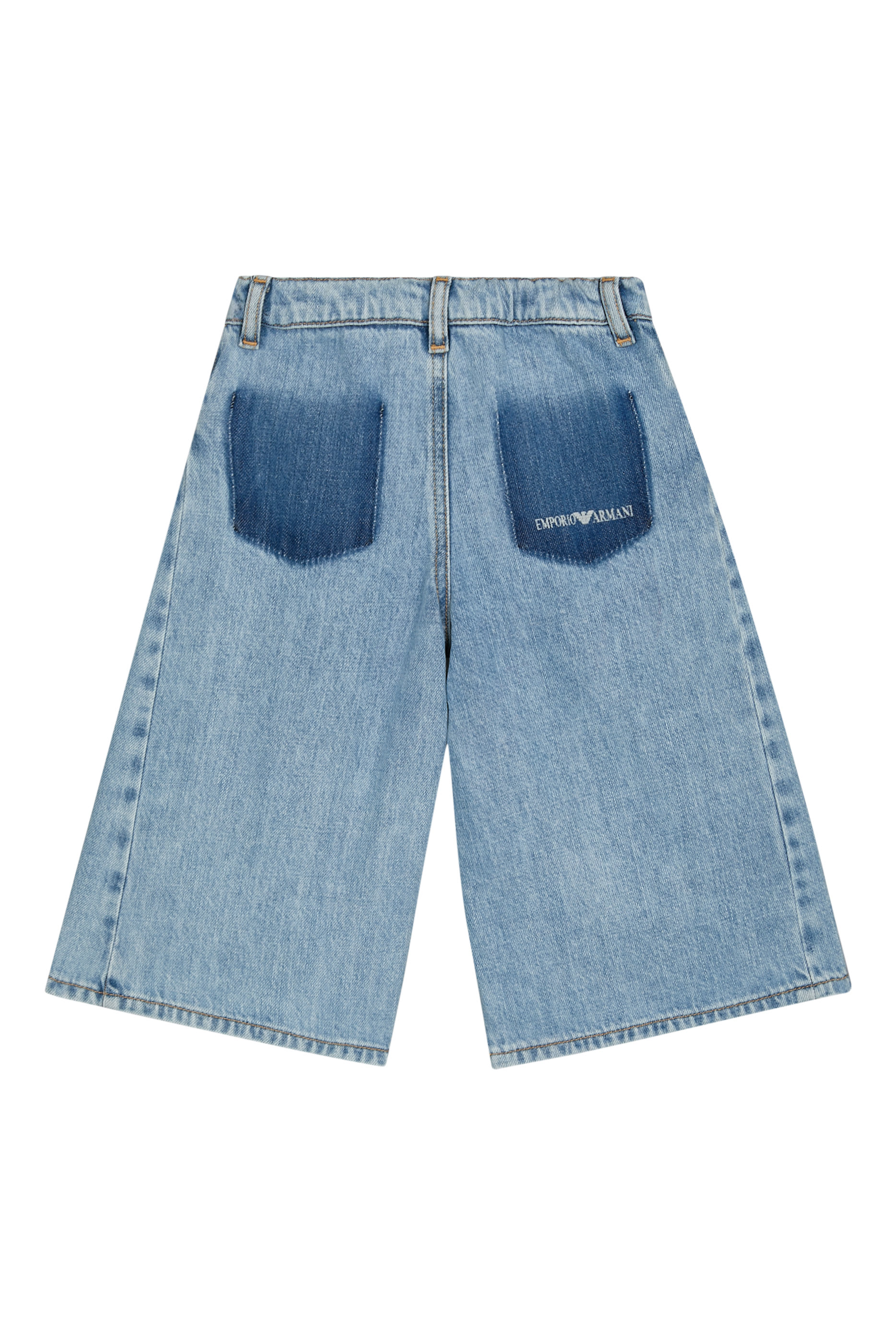 Kids Contrasted Back Pocket-Detail Pants
