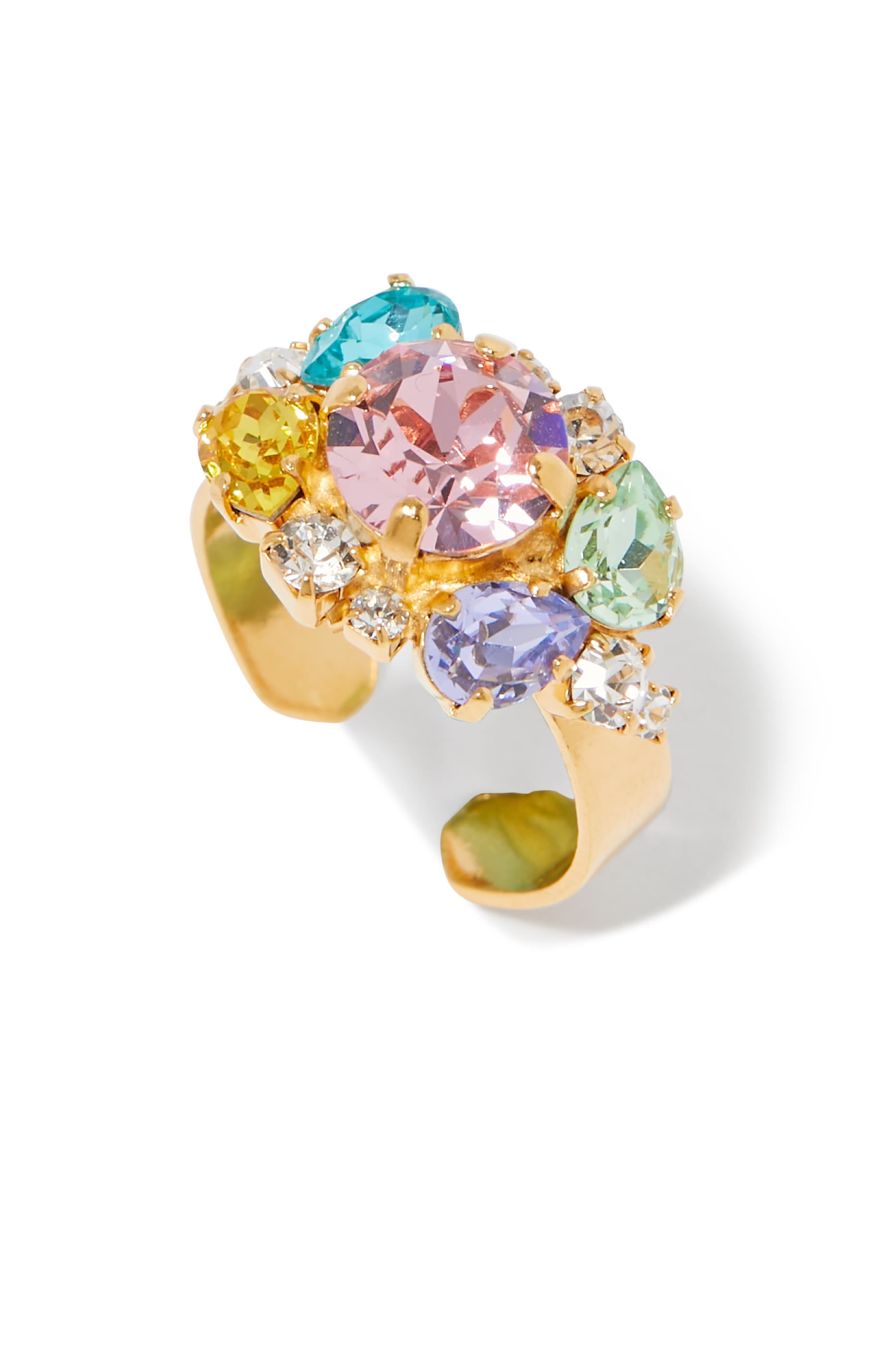 Molly Ring, 18k Gold Plated Brass & Crystals