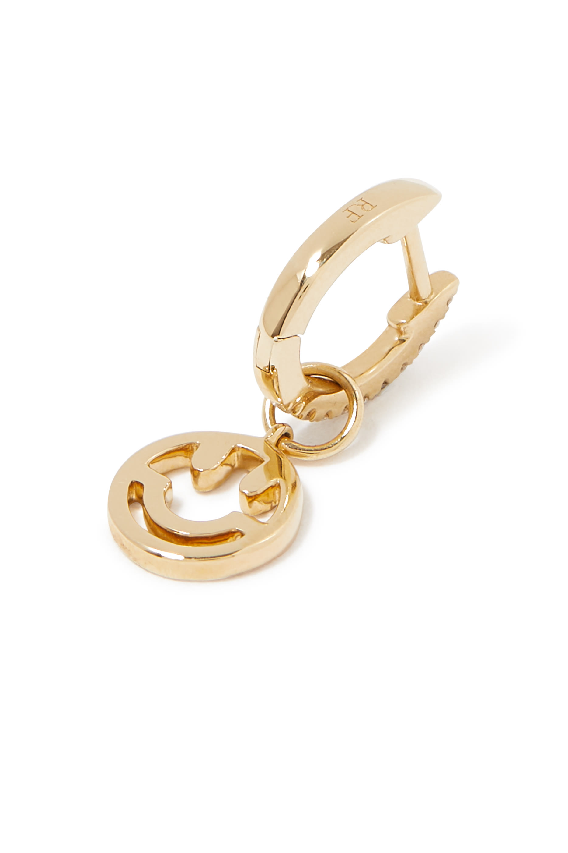 Smiley Face Diamond Single Dangly Earring