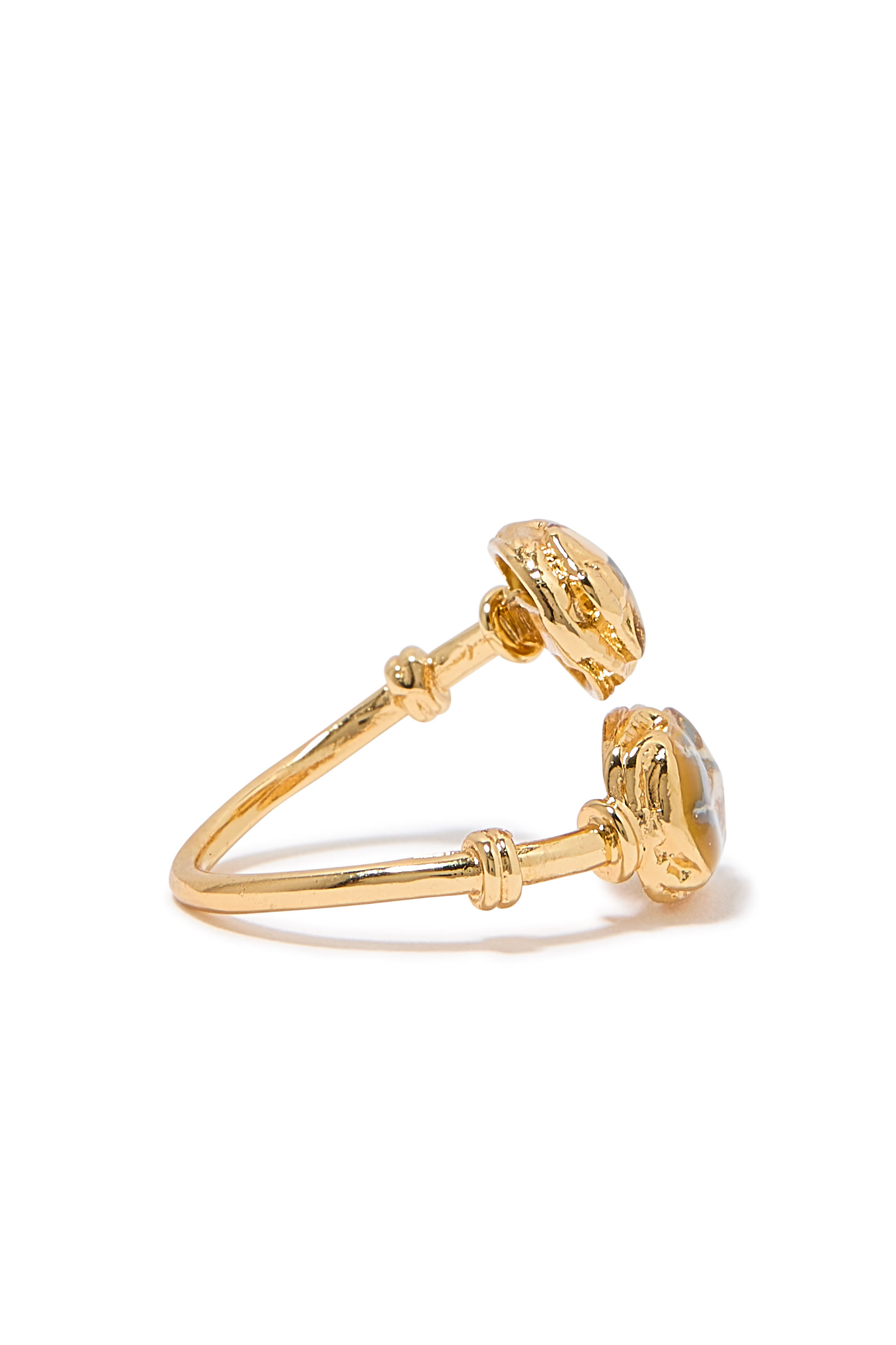 Duality Scaramouche Ring, Gold-Plated Brass & Enamel