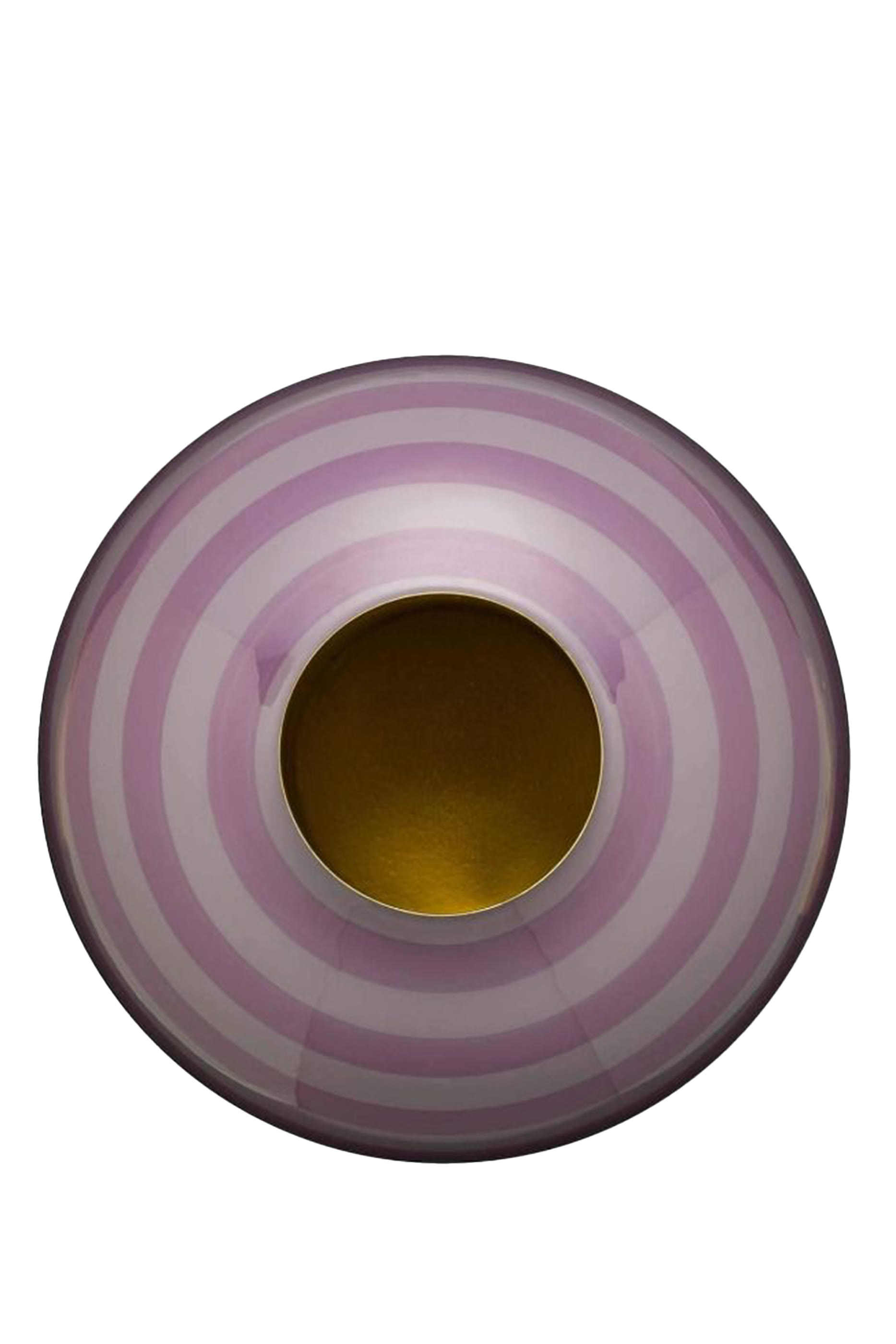 Oval Stripes Metal Vase