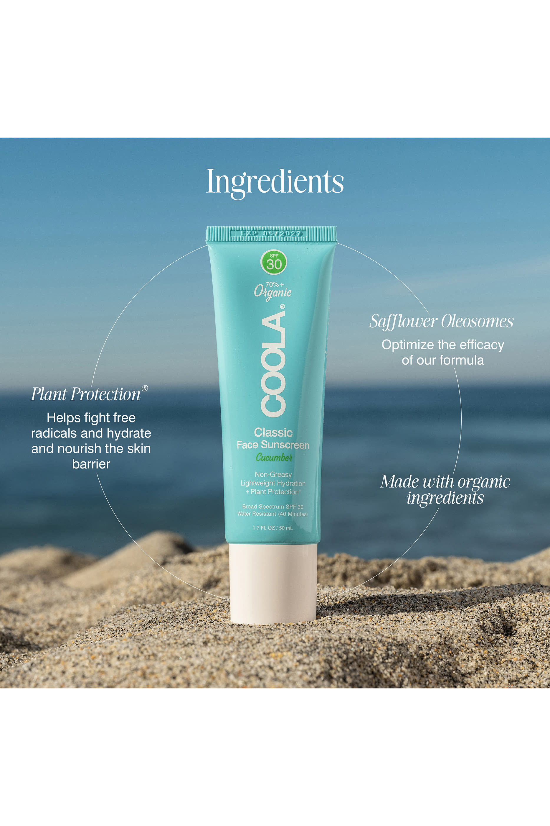 Cucumber – Classic Face Organic Sunscreen Lotion SPF30