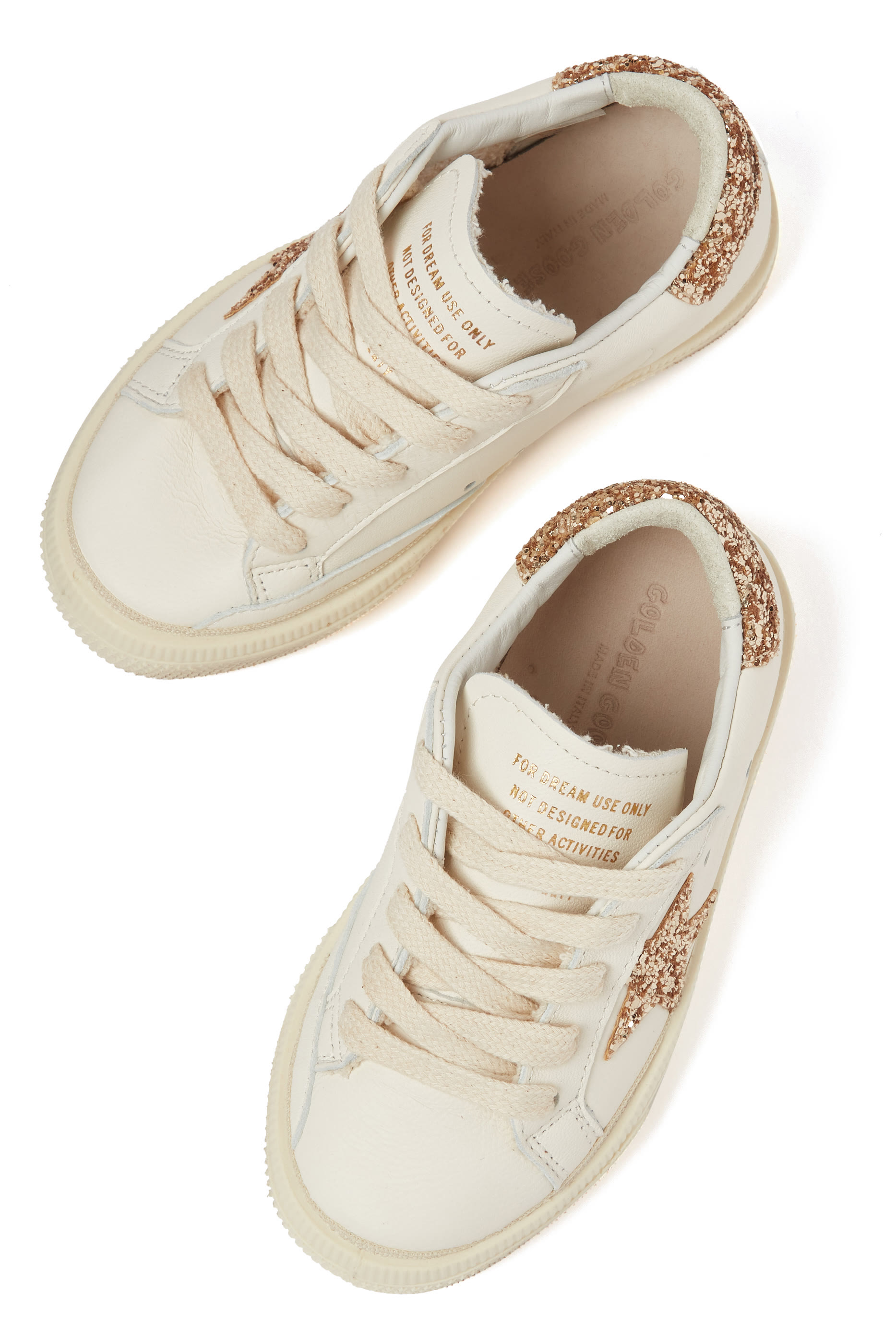 Kids May Leather Glitter Star Sneakers
