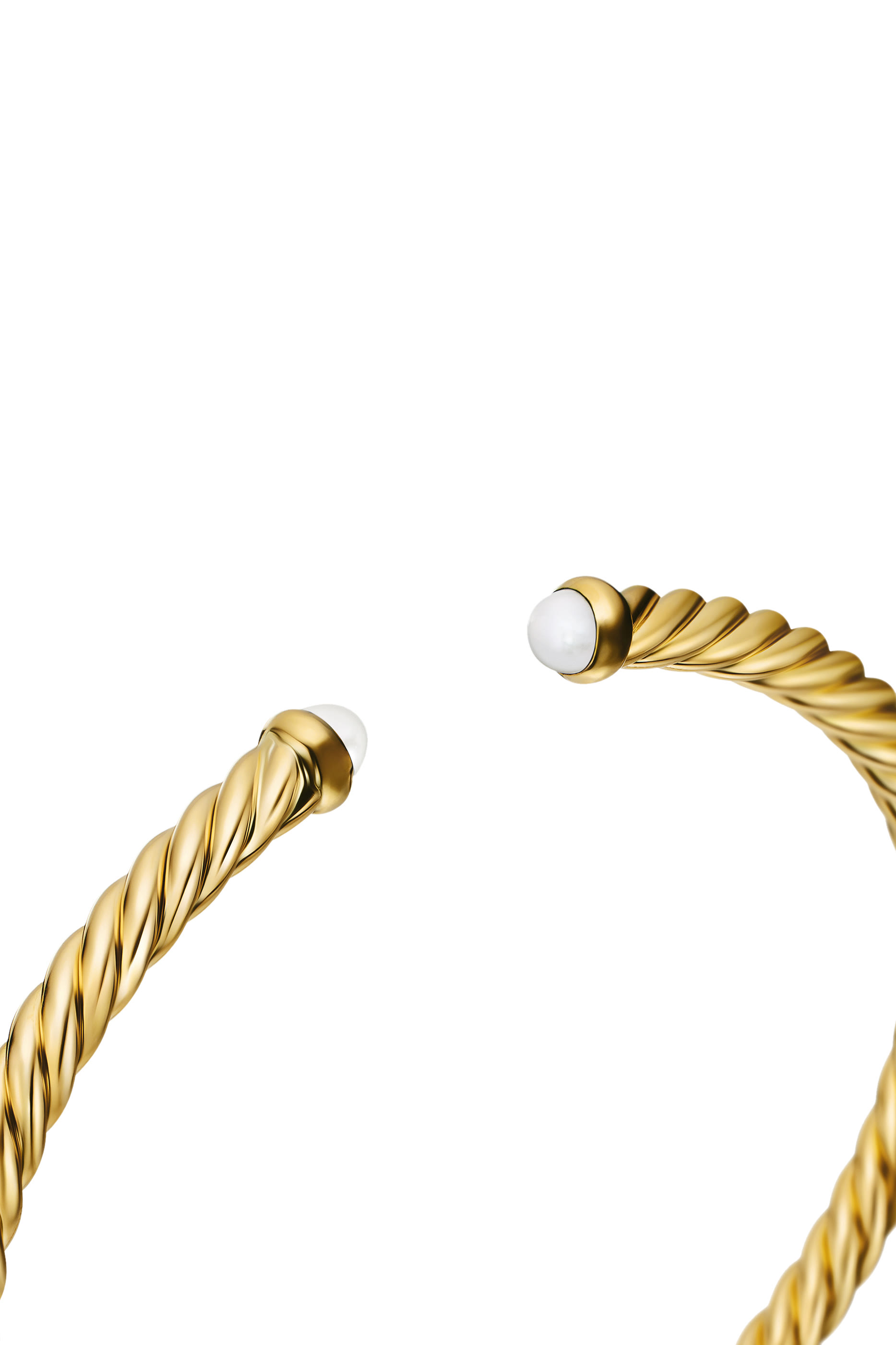 Cable Flex Bracelet, 18k Yellow Gold & Pearls