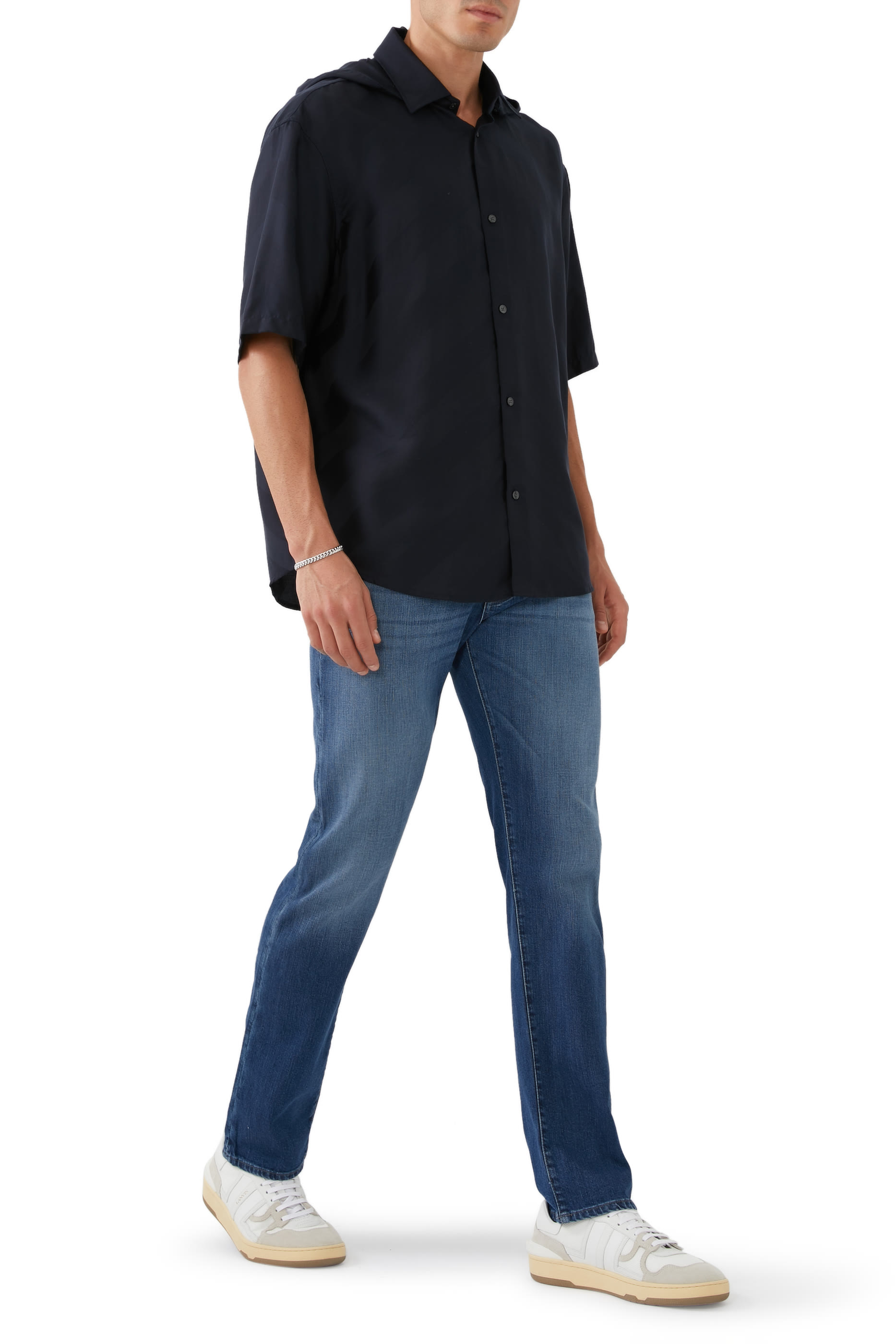 Cotton Denim Straight Jeans