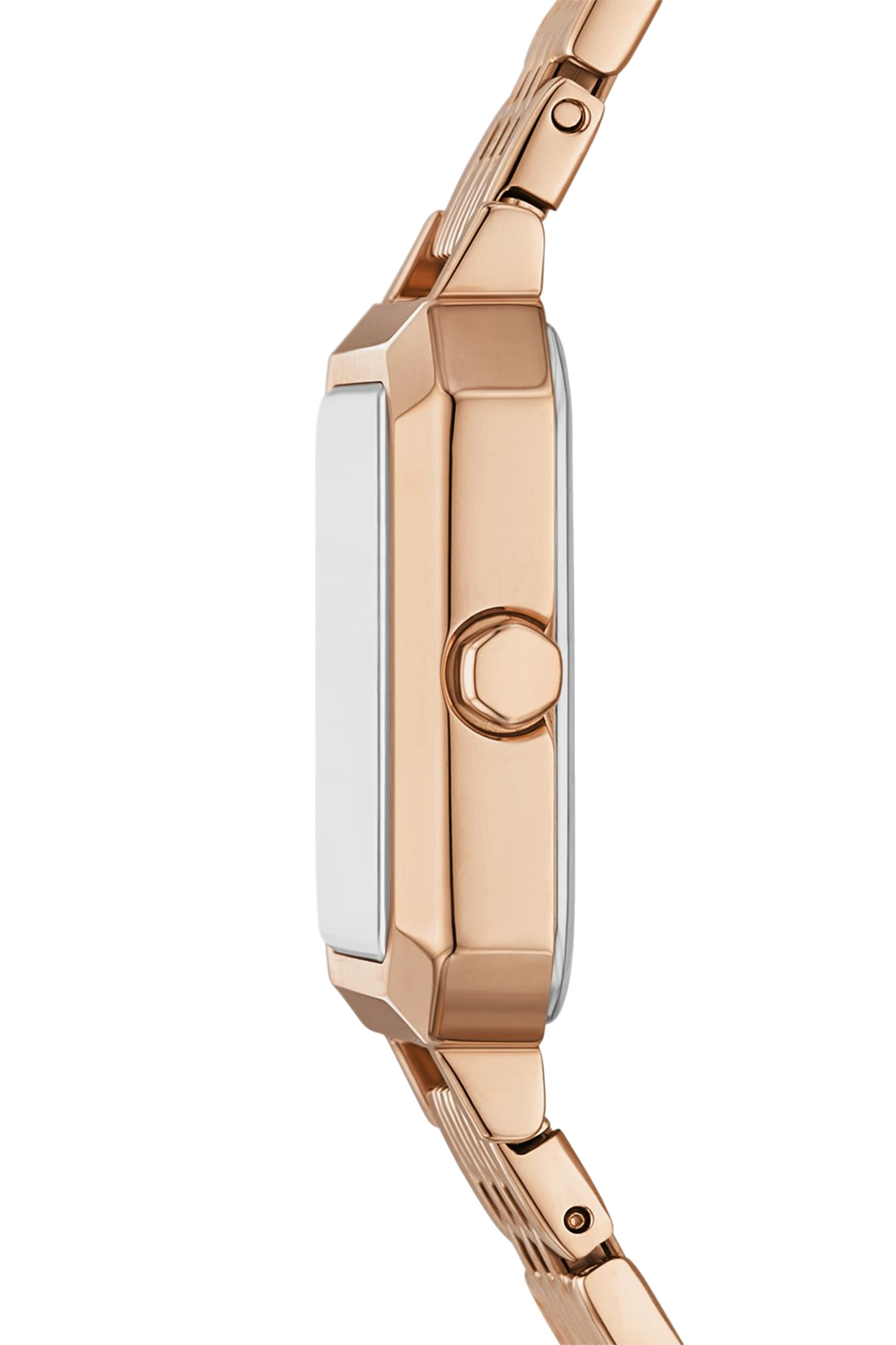 Three-Hand Rose Gold-Tone Stainless Steel Watch