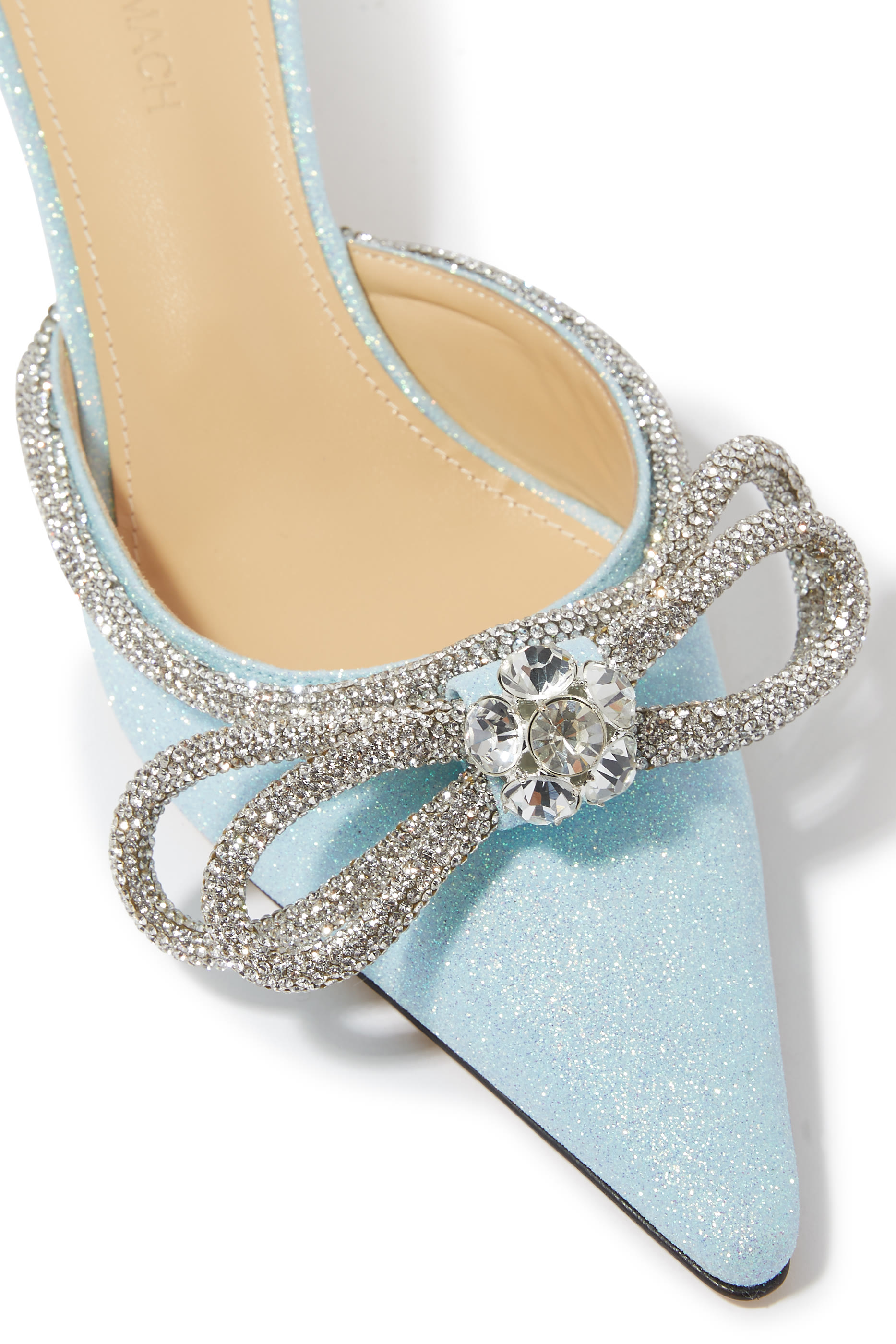 Double Bow Glitter Mules