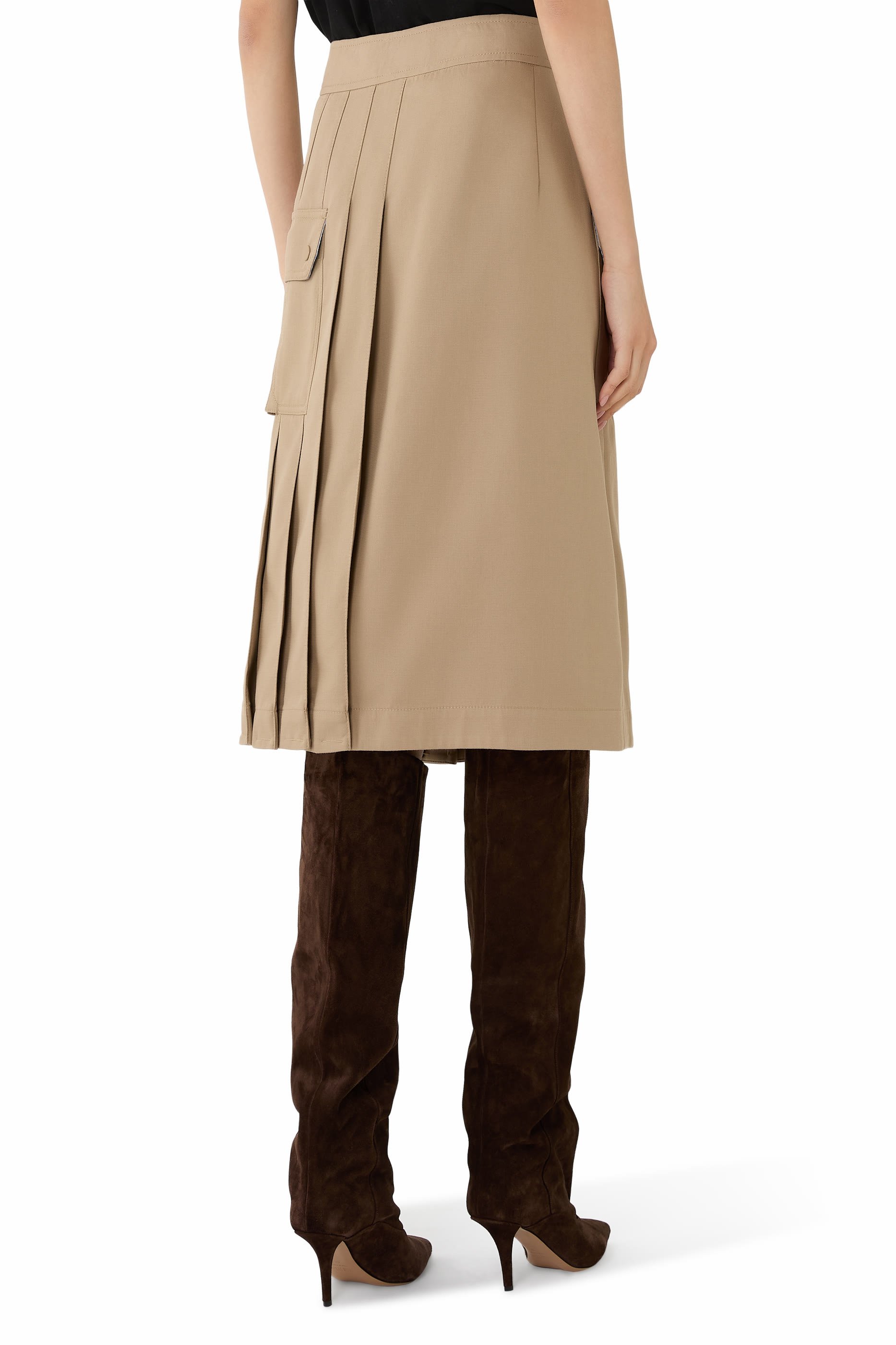 Pleated Zip Utility Skirt