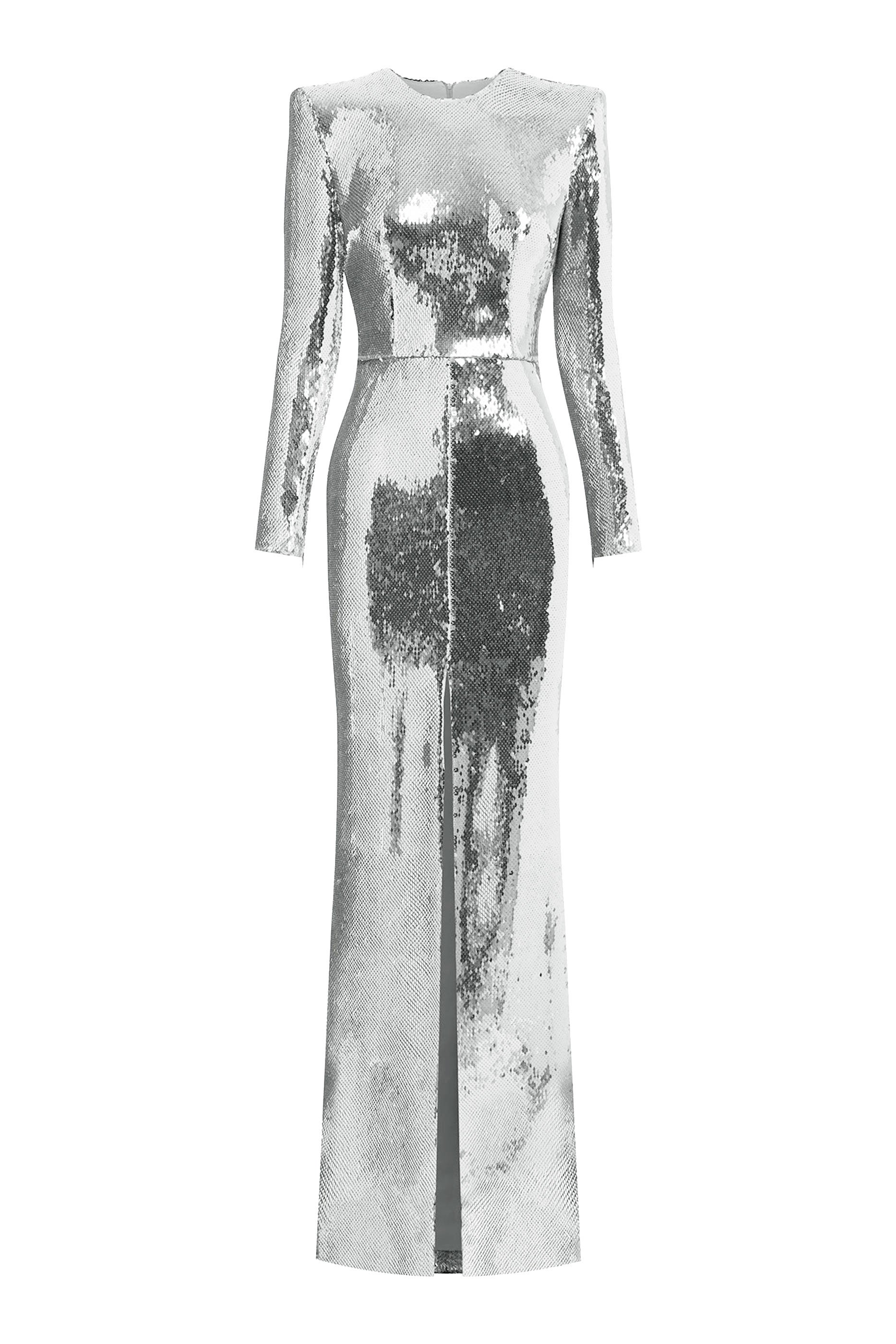 Sequin Long Sleeves Column Evening Dress