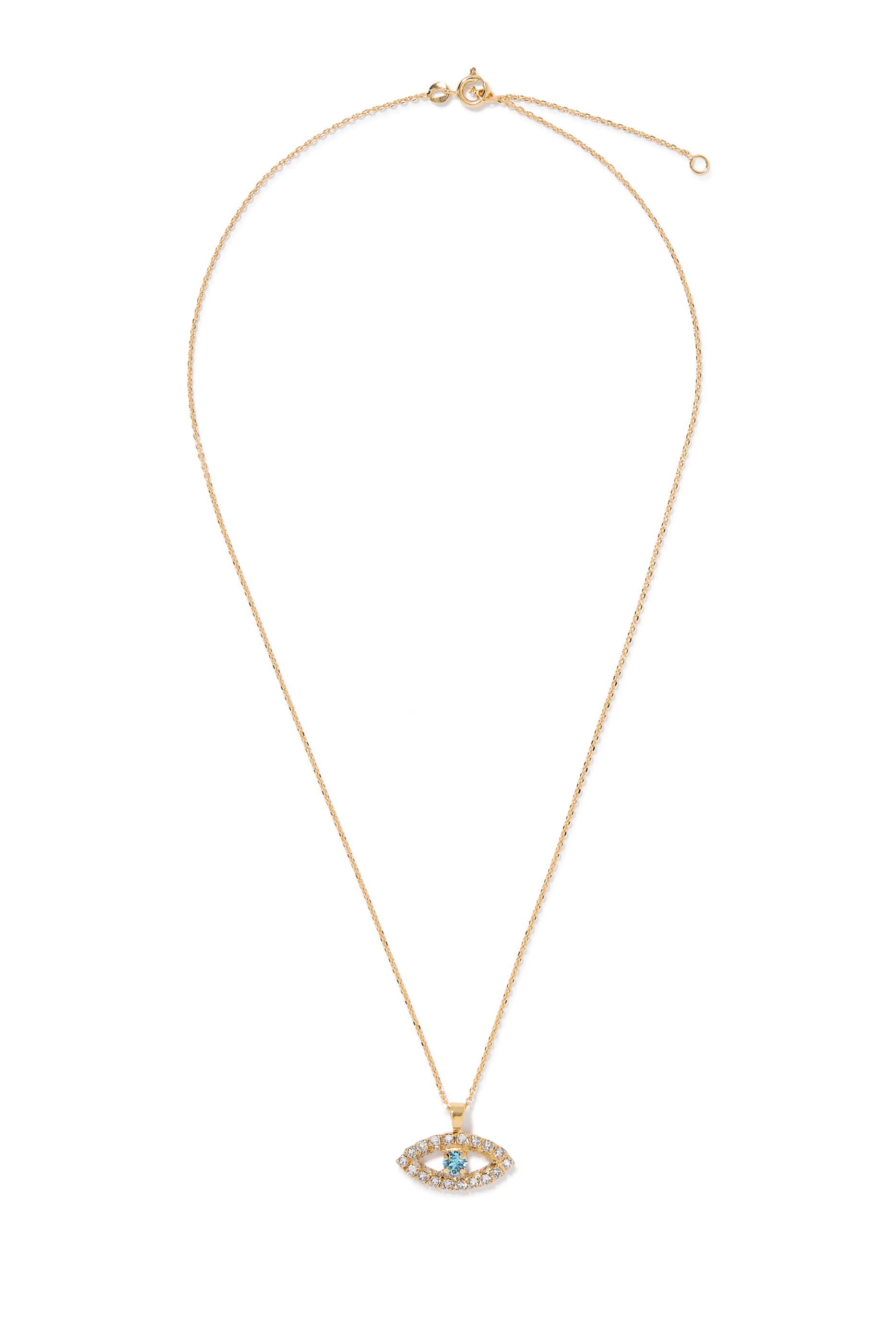 Greek Eye Necklace, 18K Gold Plating & Crystals