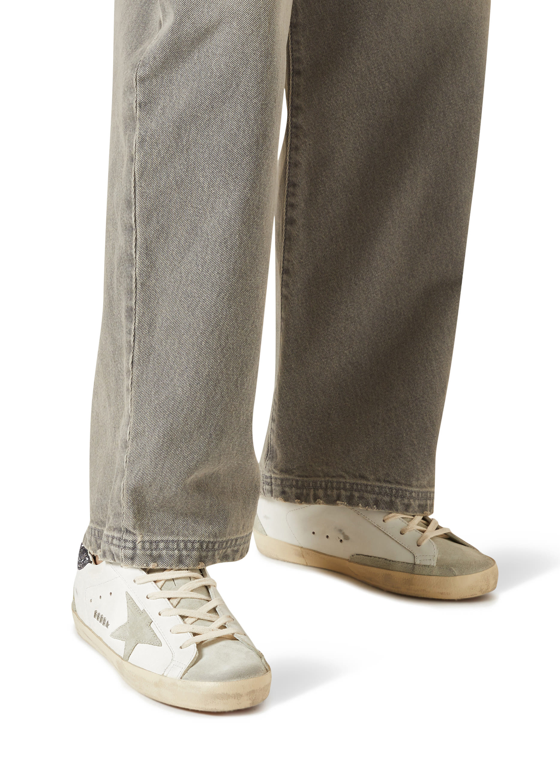 Super-Star Leather Glitter Low-Top Sneakers