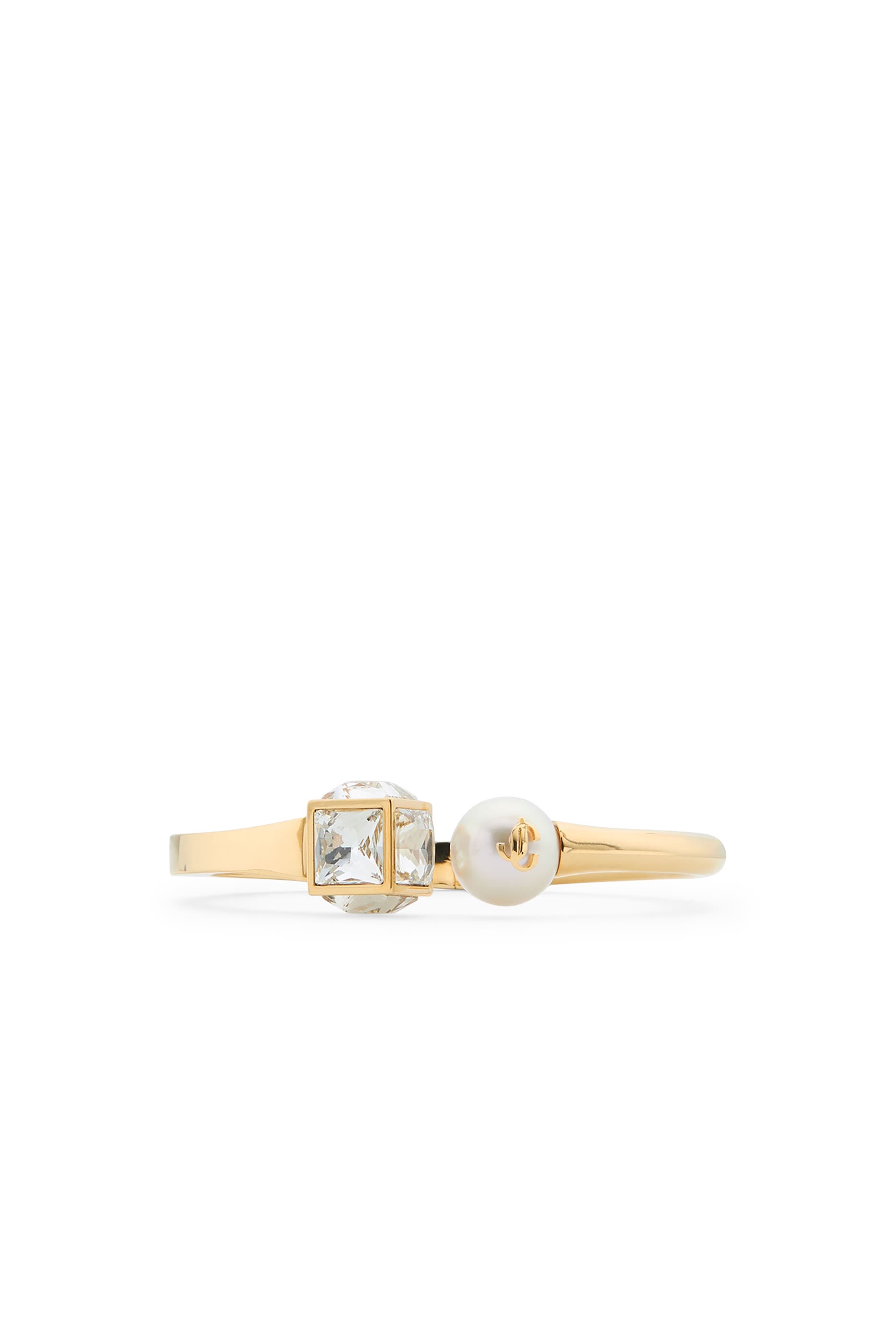 Pearl Cube Cuff Bracelet, Metal