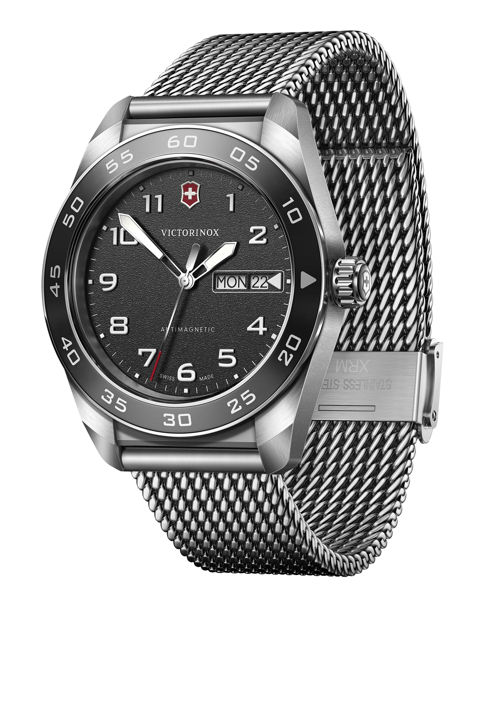 Swiss Army Quartz Watch, Stainless Steel & Mesh