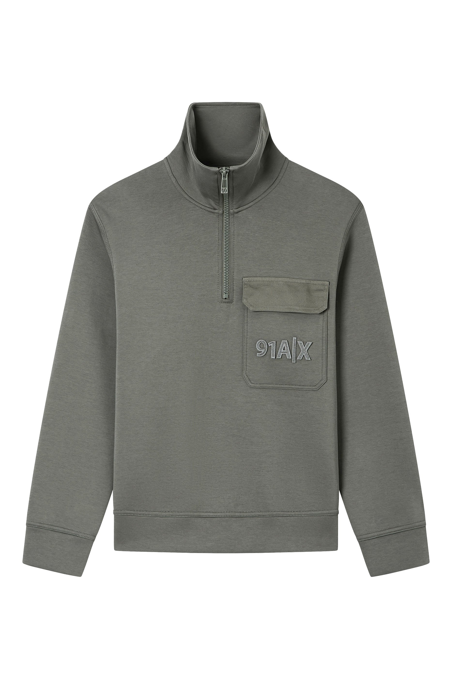 Ninety-One Logo High-Neck Half-Zip Sweatshirt