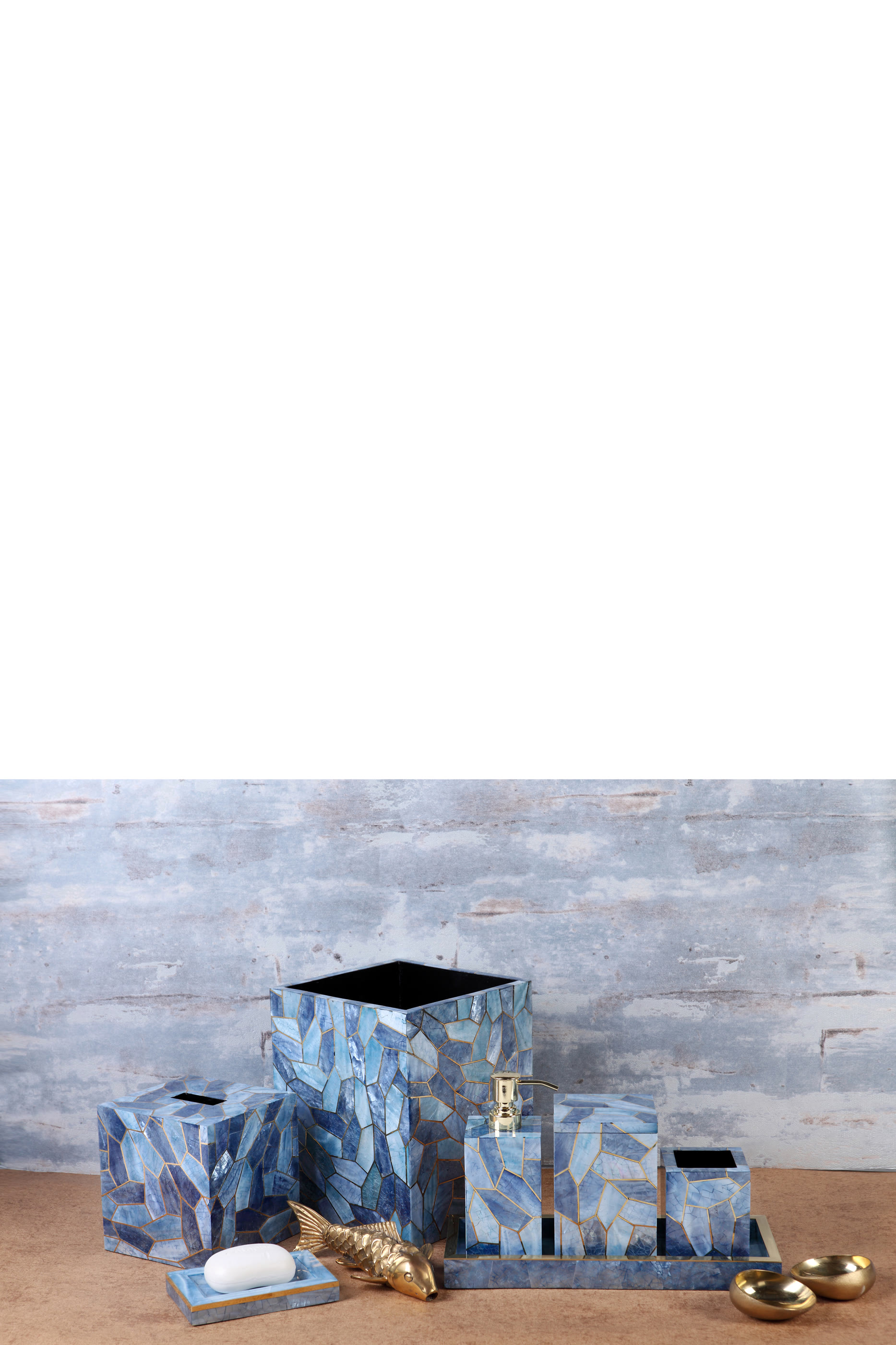 Francesca Shell and Brass Tissue Box