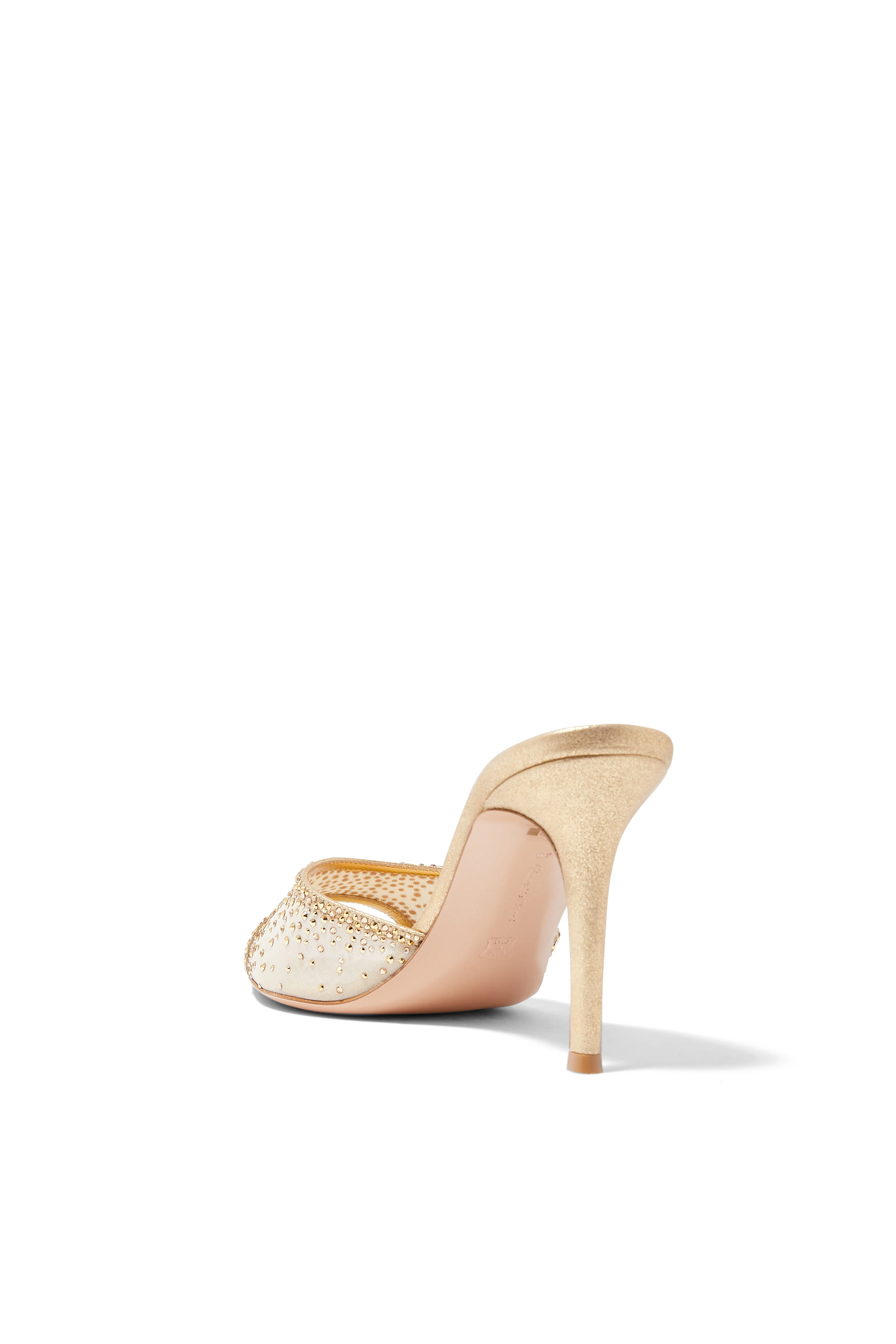 Rania 85 Embellished Mules in Suede and Organza 