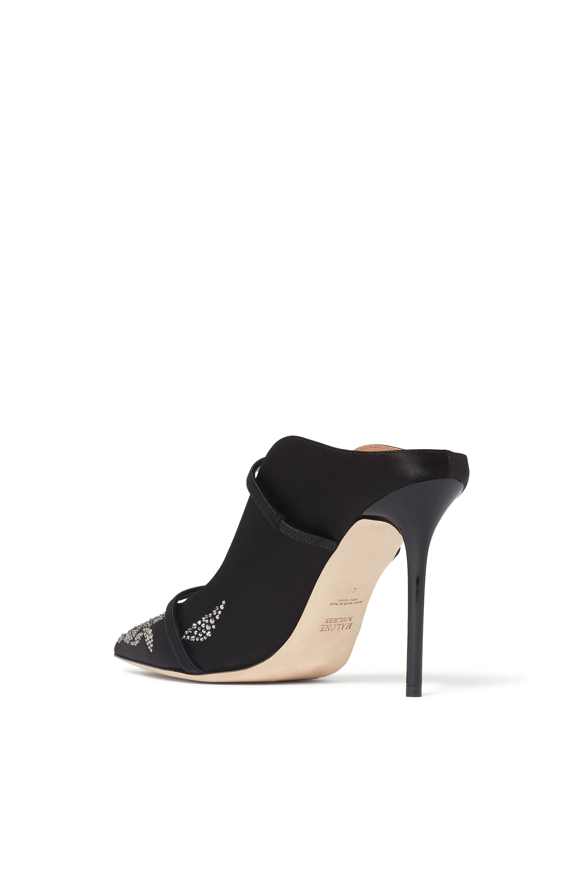 Maureen 100 Satin Rose Crystal Mules