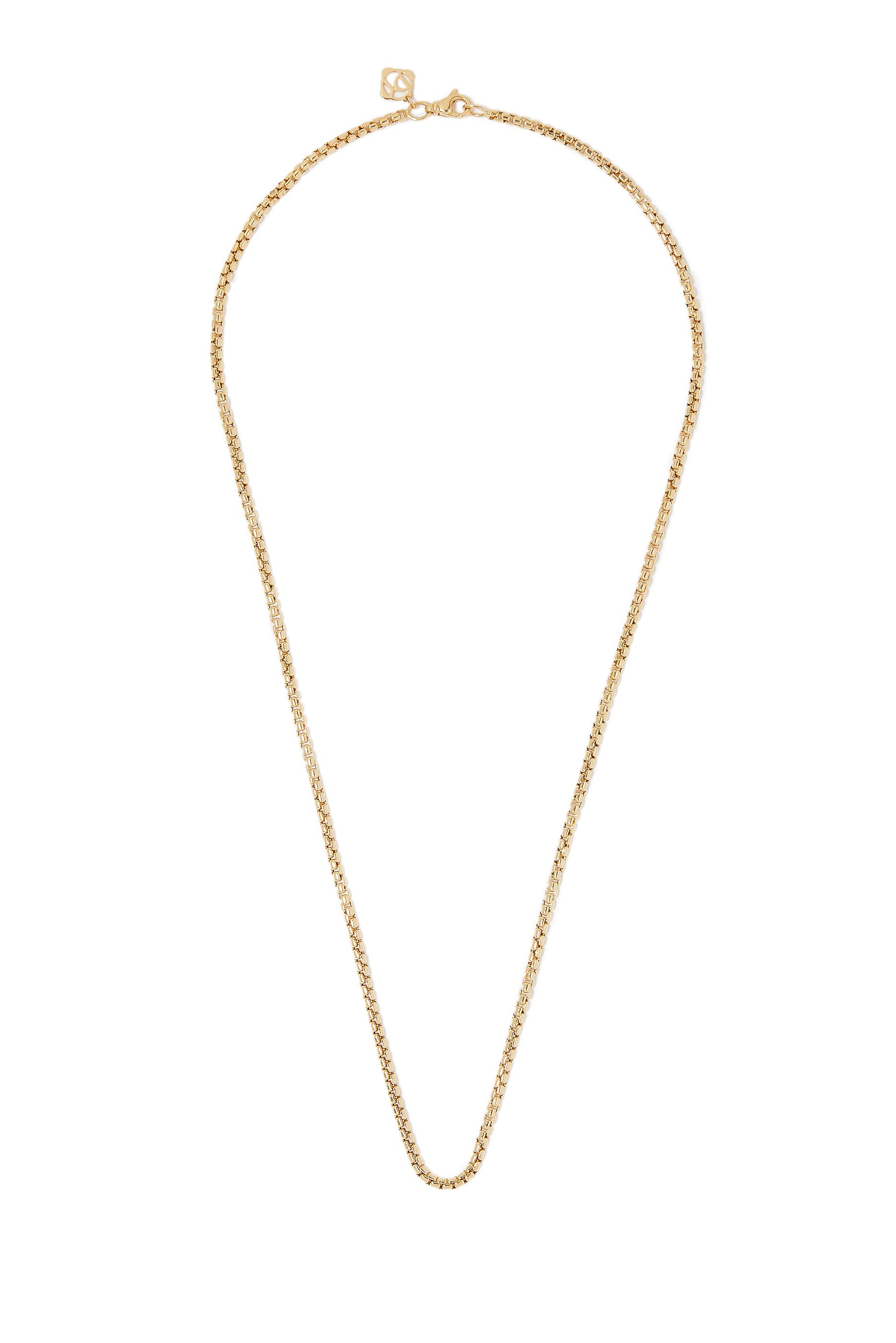 18in Box Chain Necklace, 18k Yellow Gold
