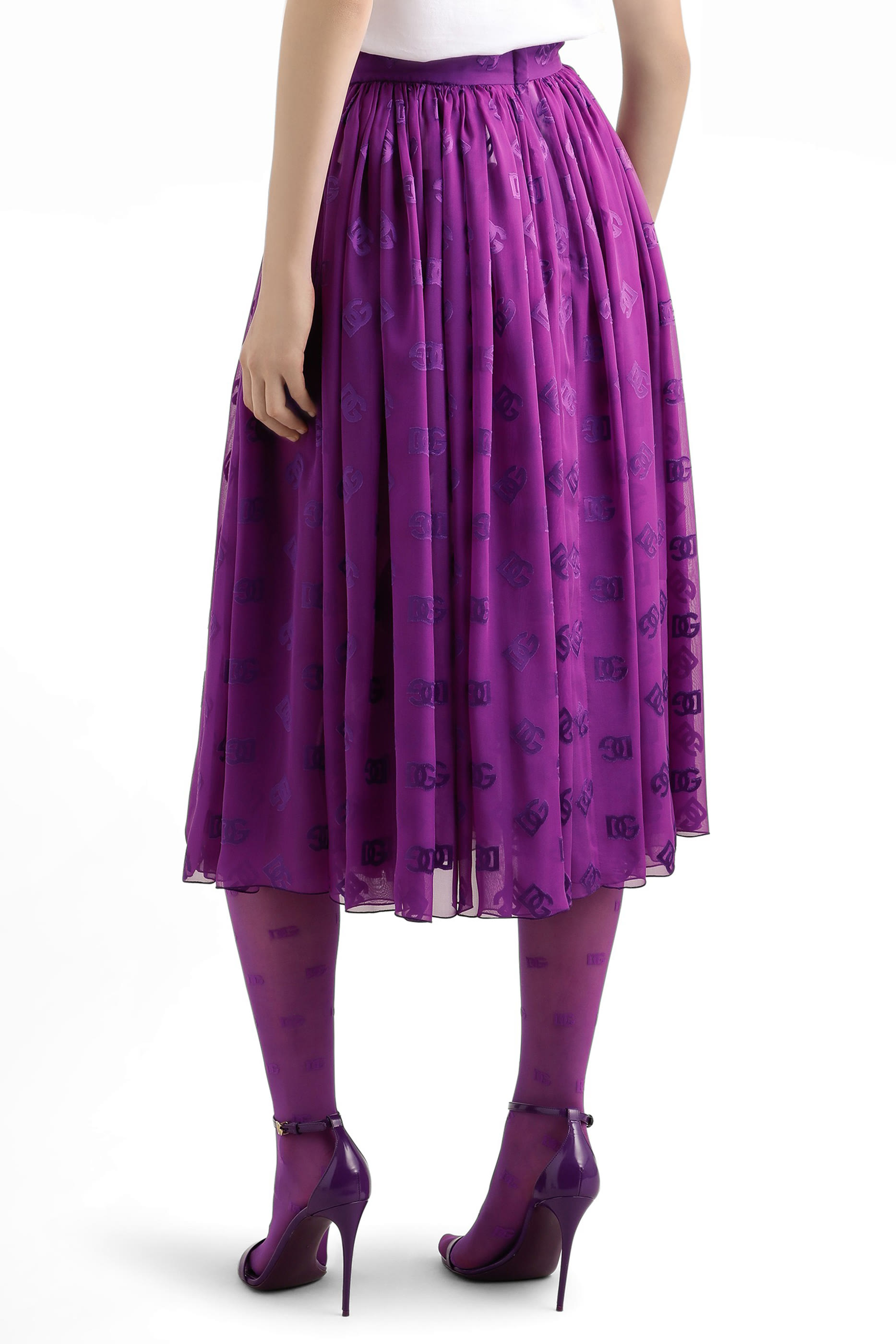 Devore Satin Jacquard Skirt