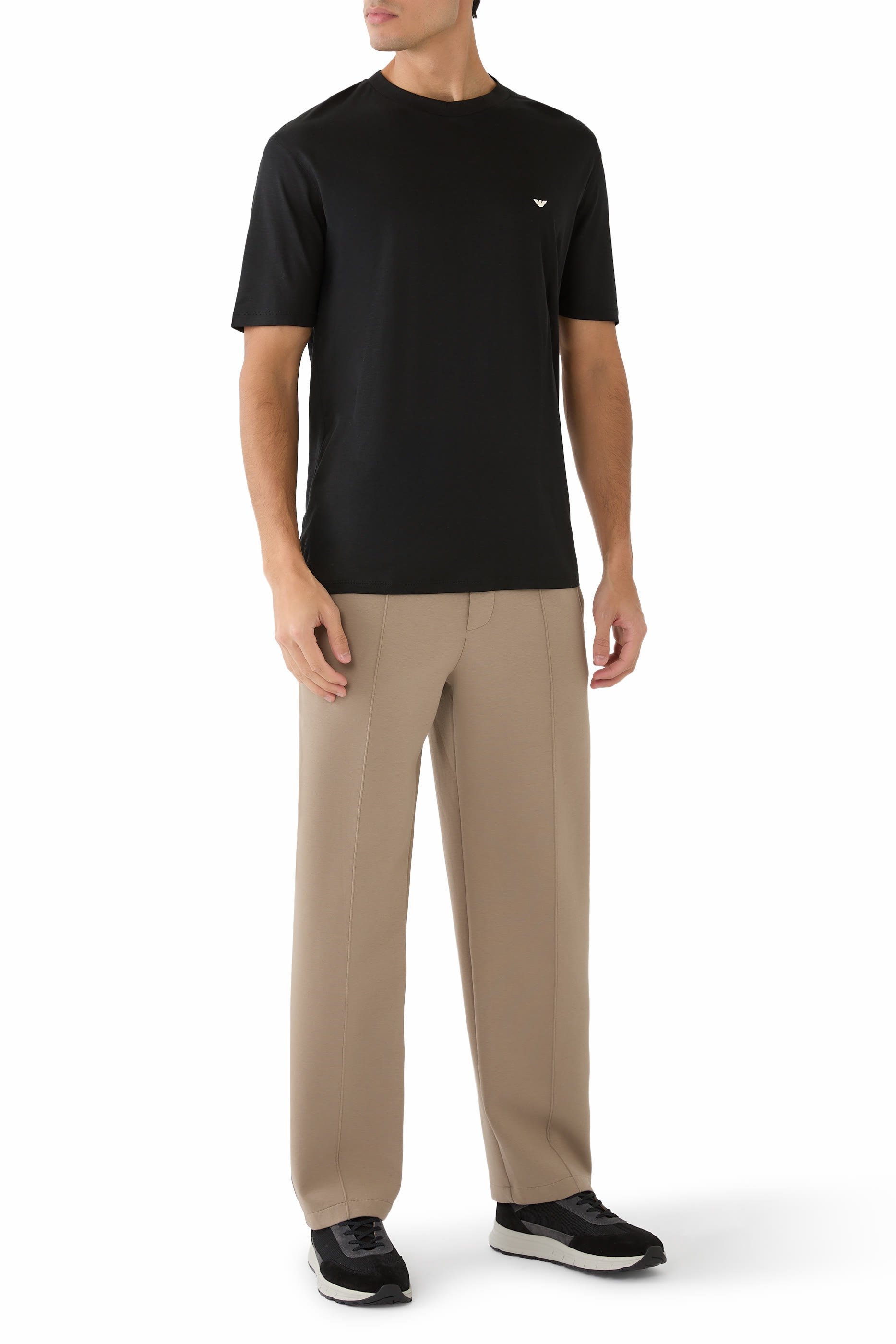 Embossed Eagle Embroidery Lyocell-Blend Jersey T-Shirt