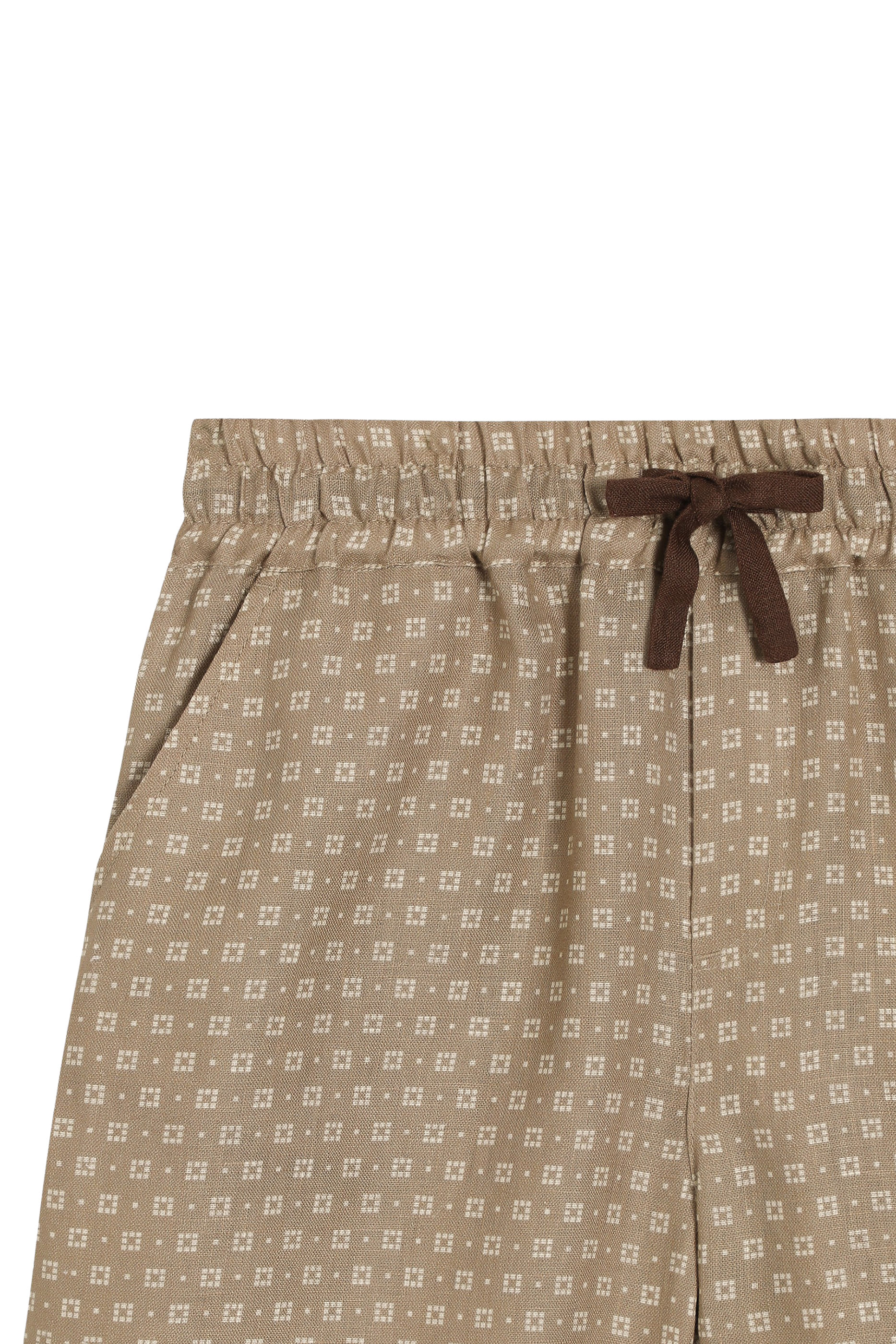 Kids Linen Logo Geometric Shorts