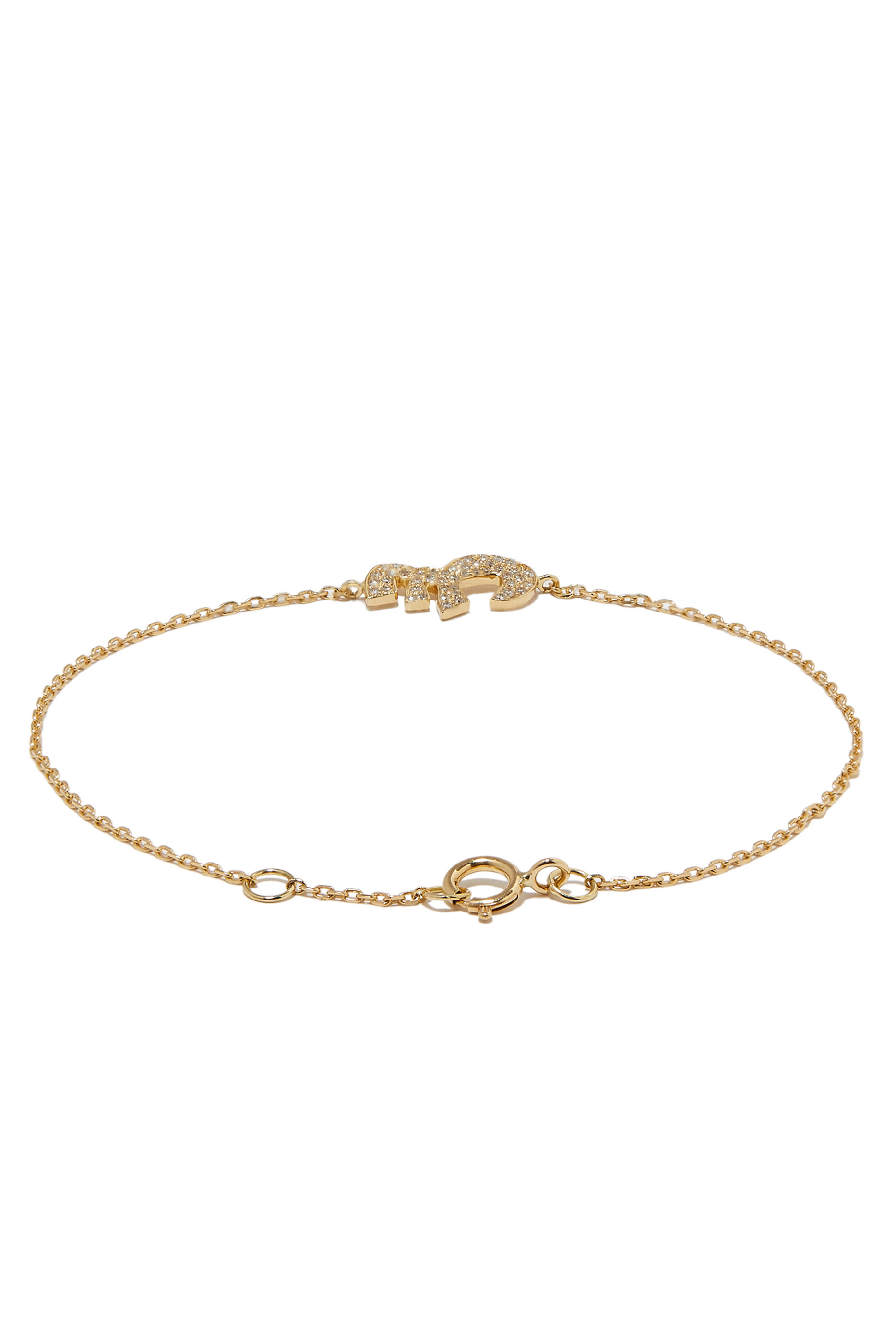 Oula 'S' Letter Bracelet, 18k Yellow Gold with Diamonds