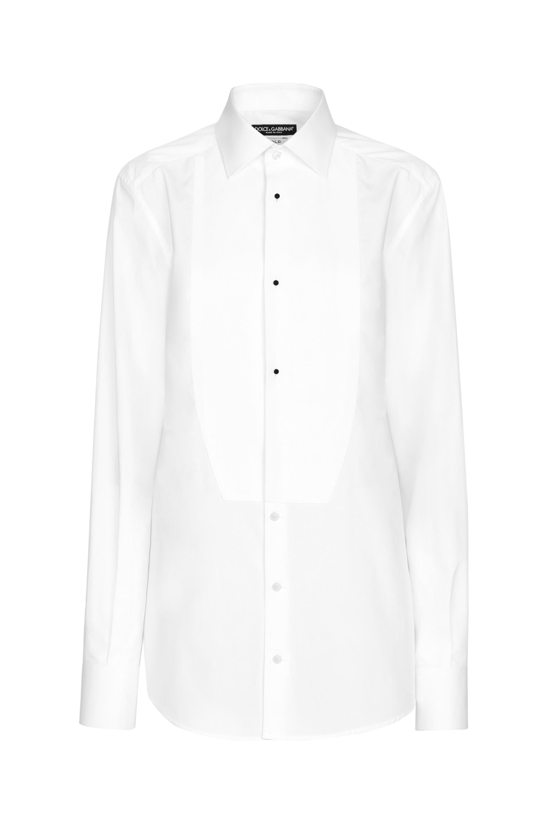 Cotton Tuxedo Shirt with Piqu&eacute; Shirt Front