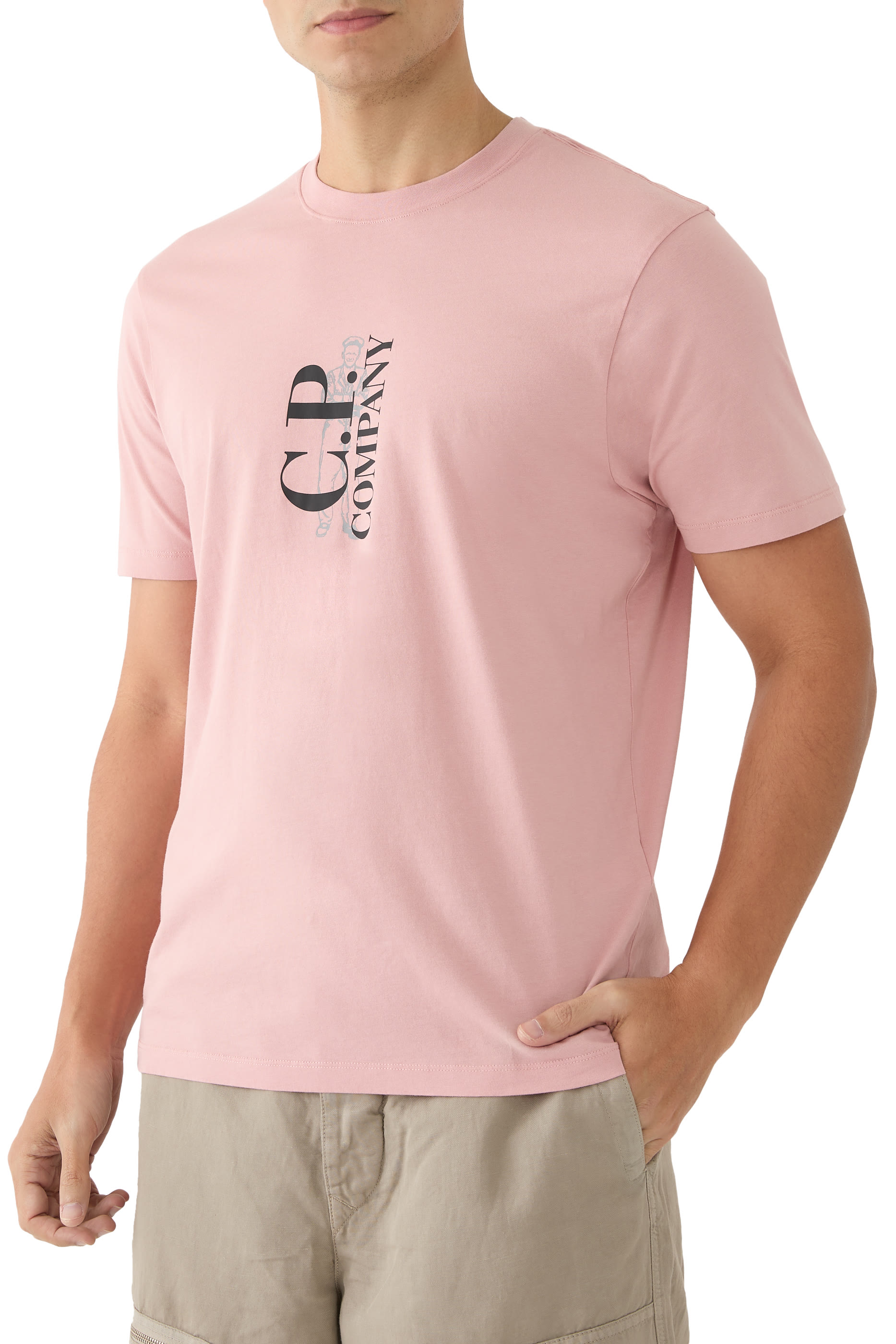 30/1 Jersey Vertical Logo T-Shirt