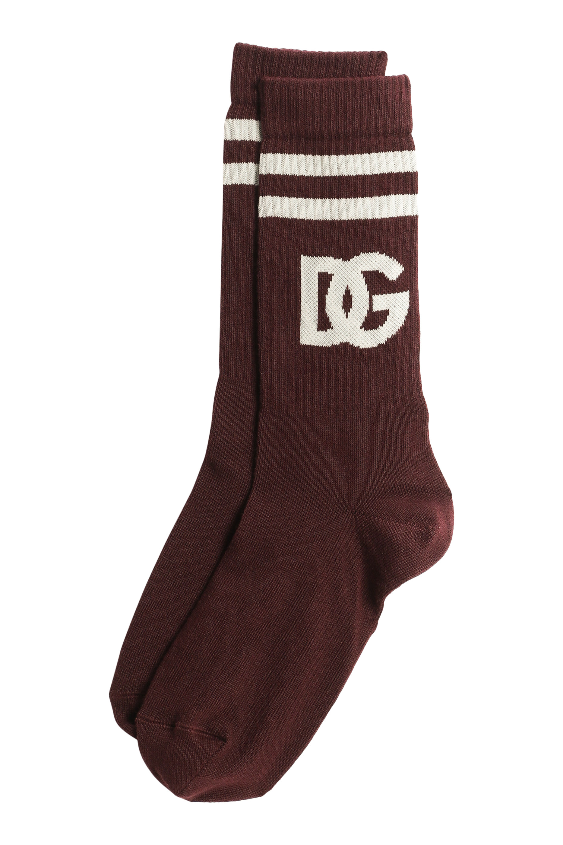 Fine-Rib Logo Cotton Socks