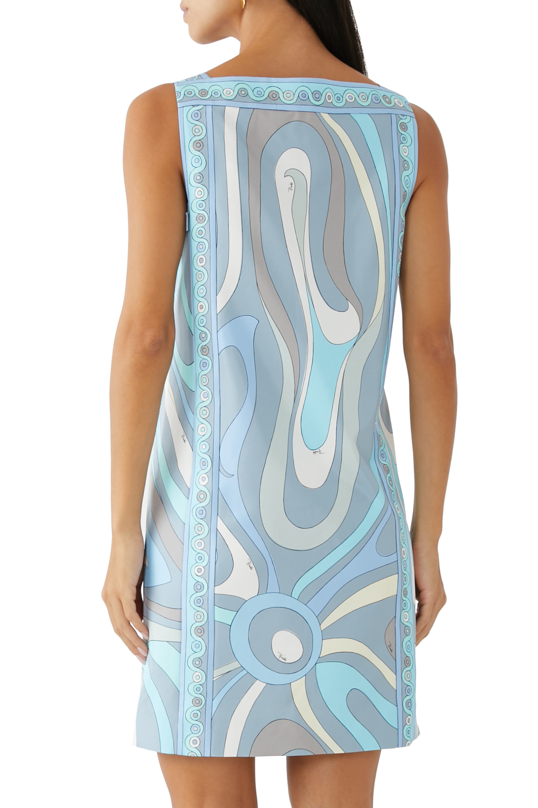Marmo-Print Silk Twill Dress