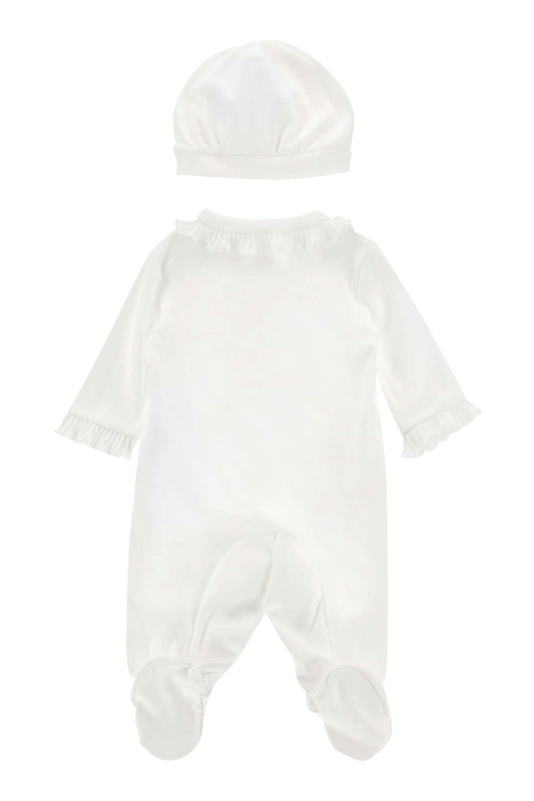 Kids Floral Appliqu&eacute; Jumpsuit & Hat Set 