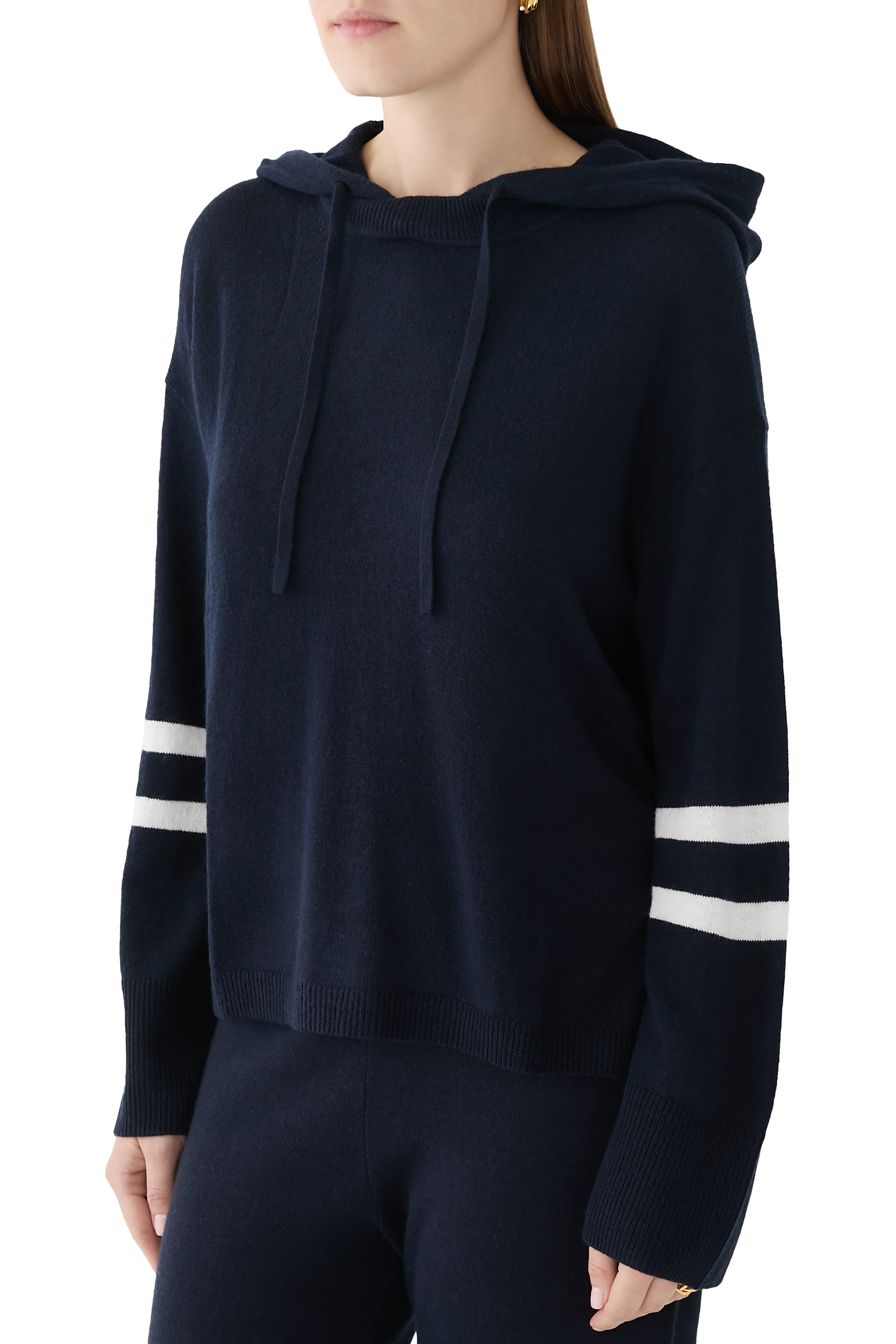 Tipped Hoodie With Cashmere