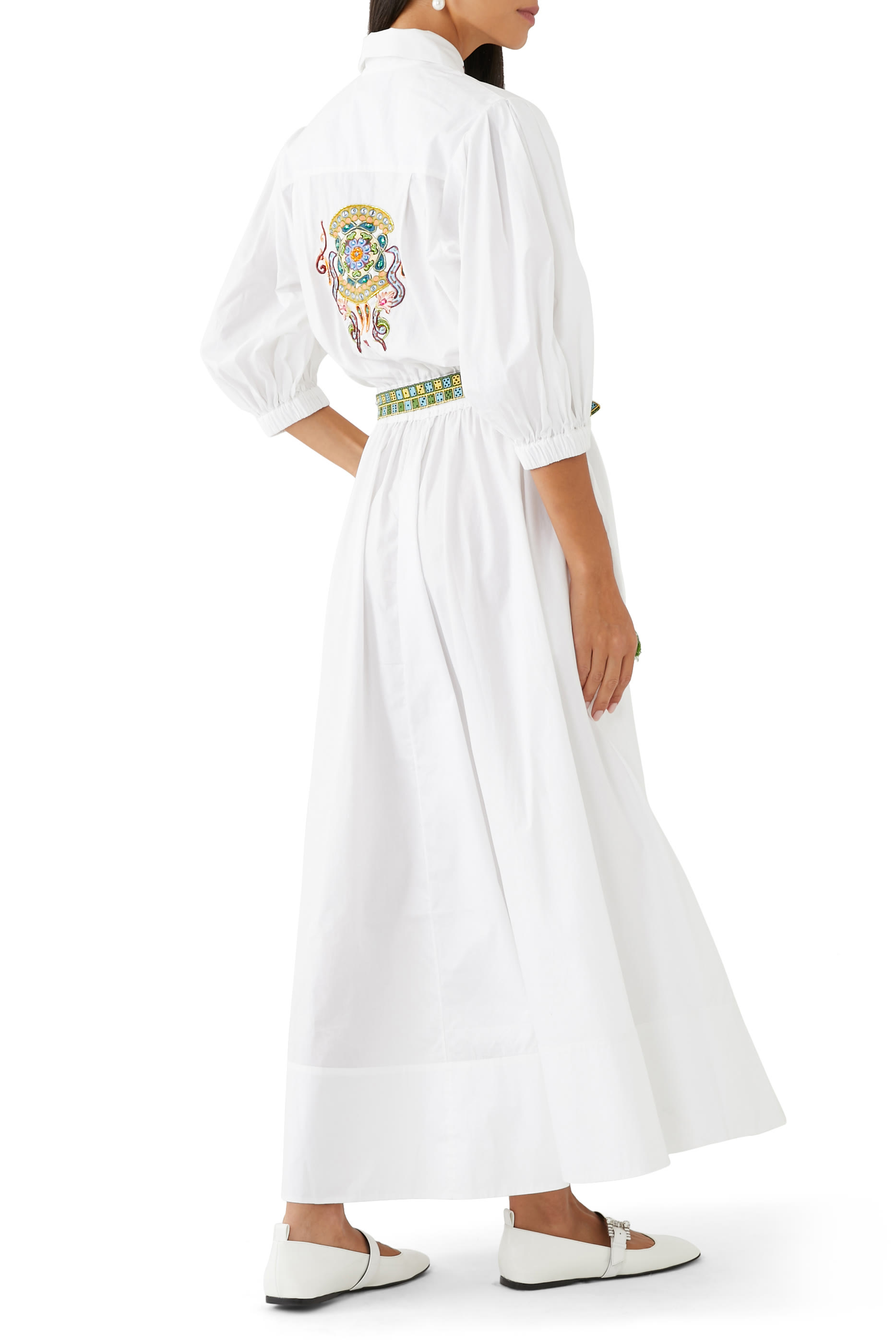 Strike Embroidered Midi Dress
