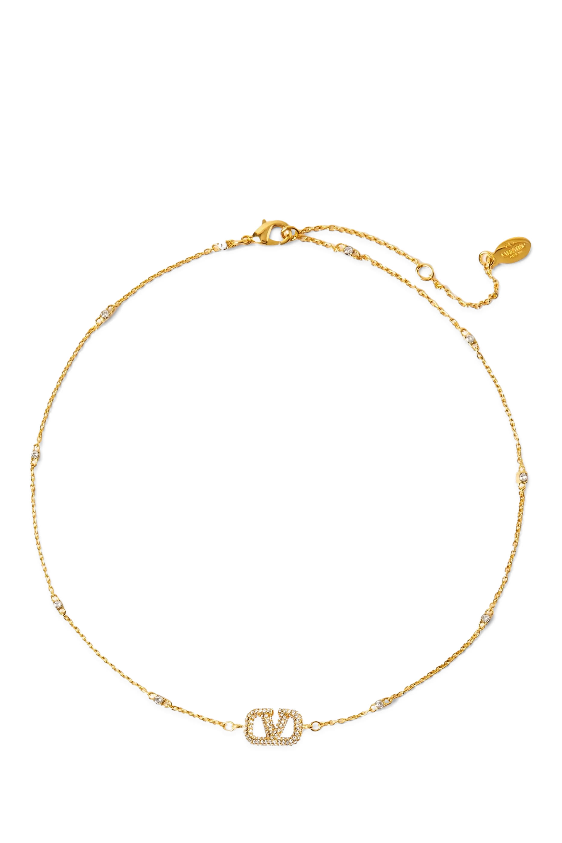 VLogo Signature Metal and Swarovski&reg; Crystal Necklace