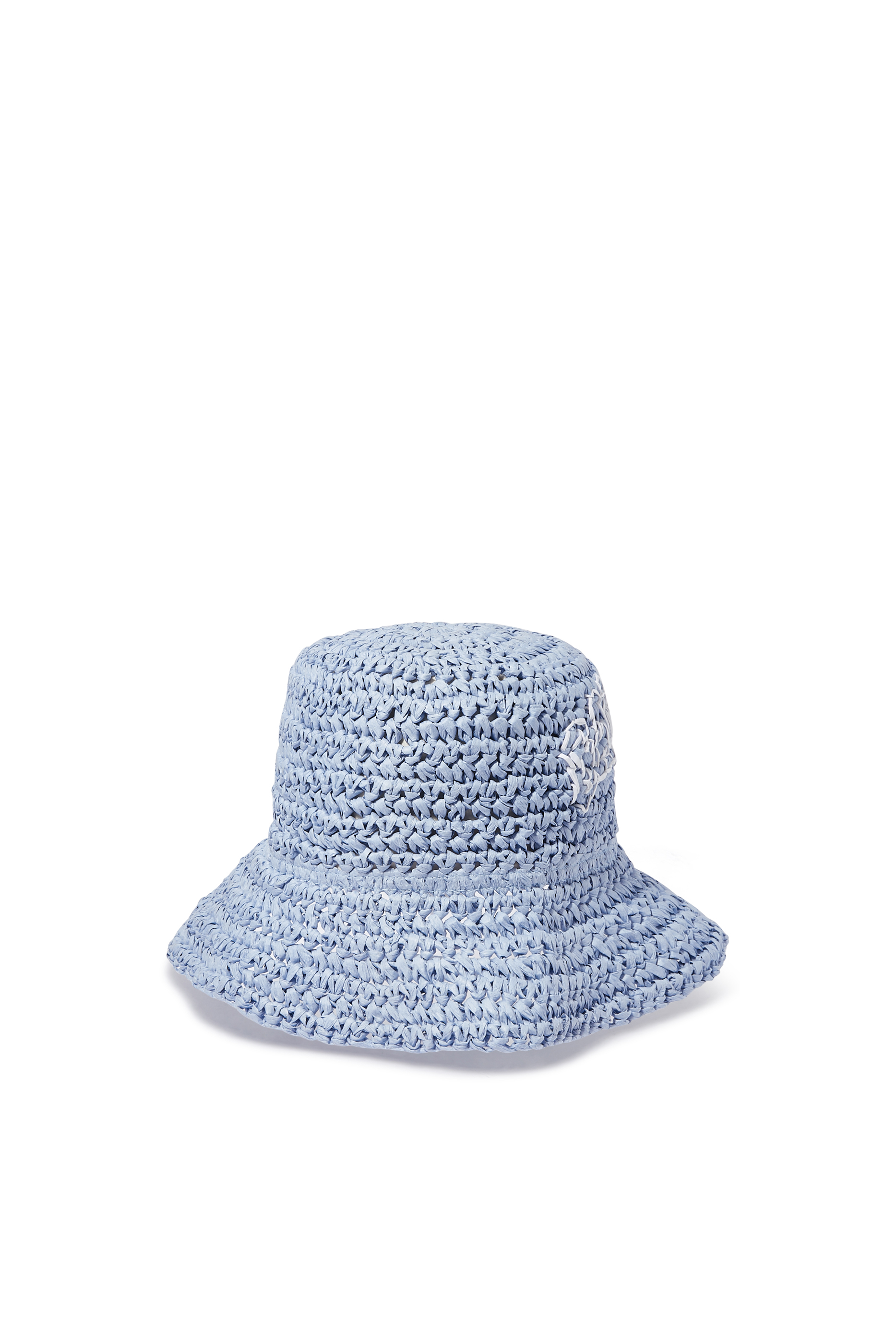 Logo Embellished Straw Bucket Hat
