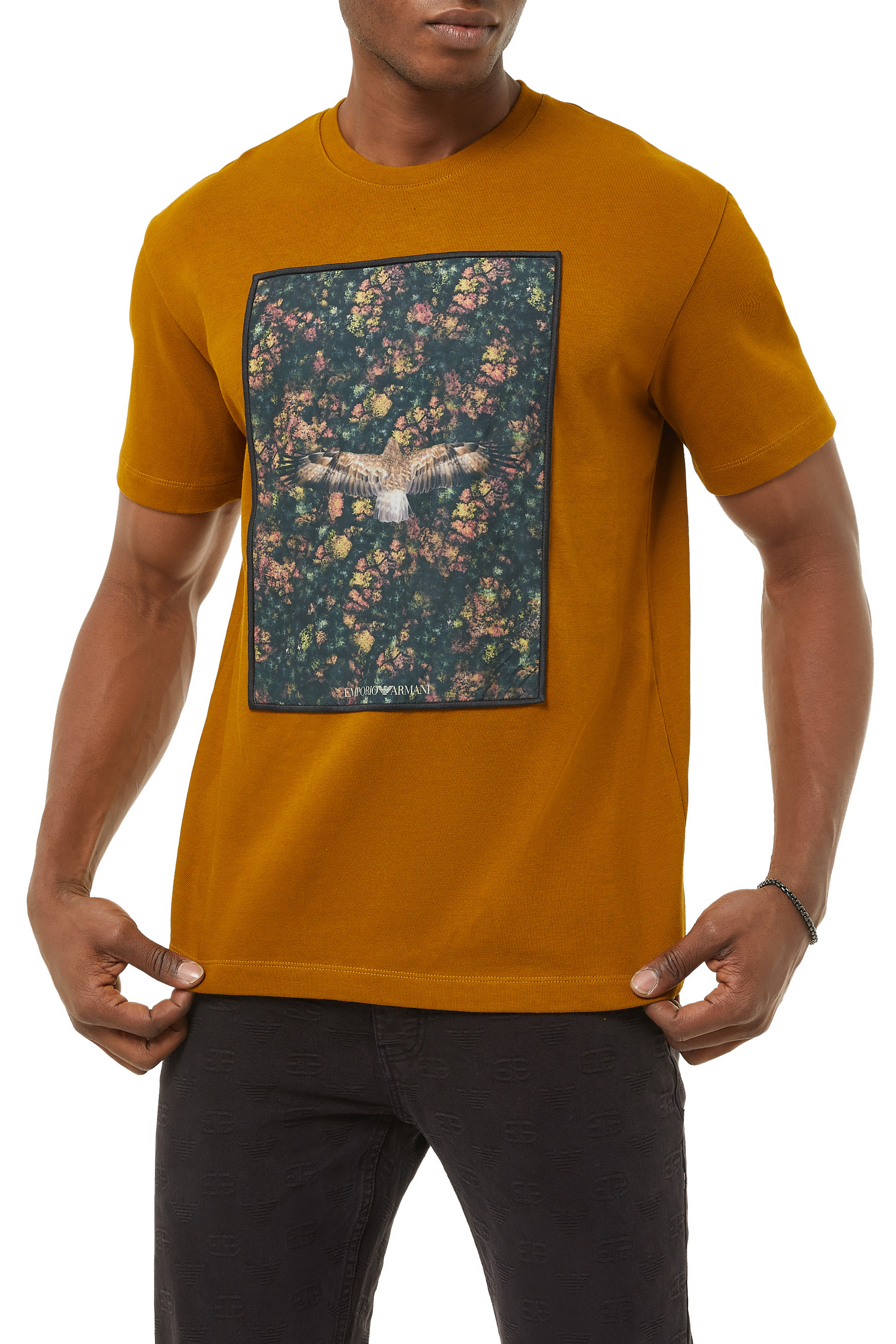 Emporio Armani Crew-neck T-Shirt in Ochre