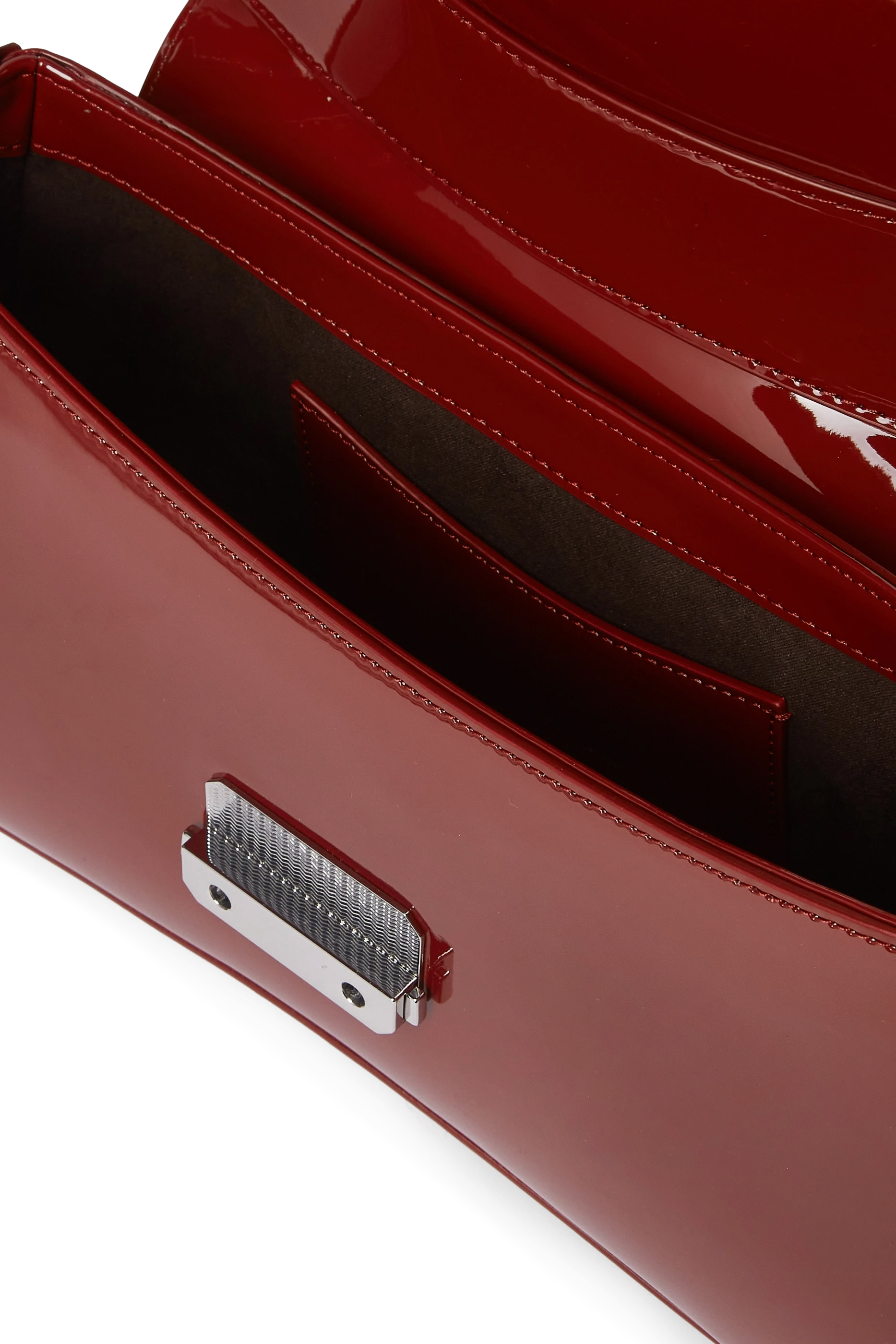 Patent-Effect Shoulder Bag