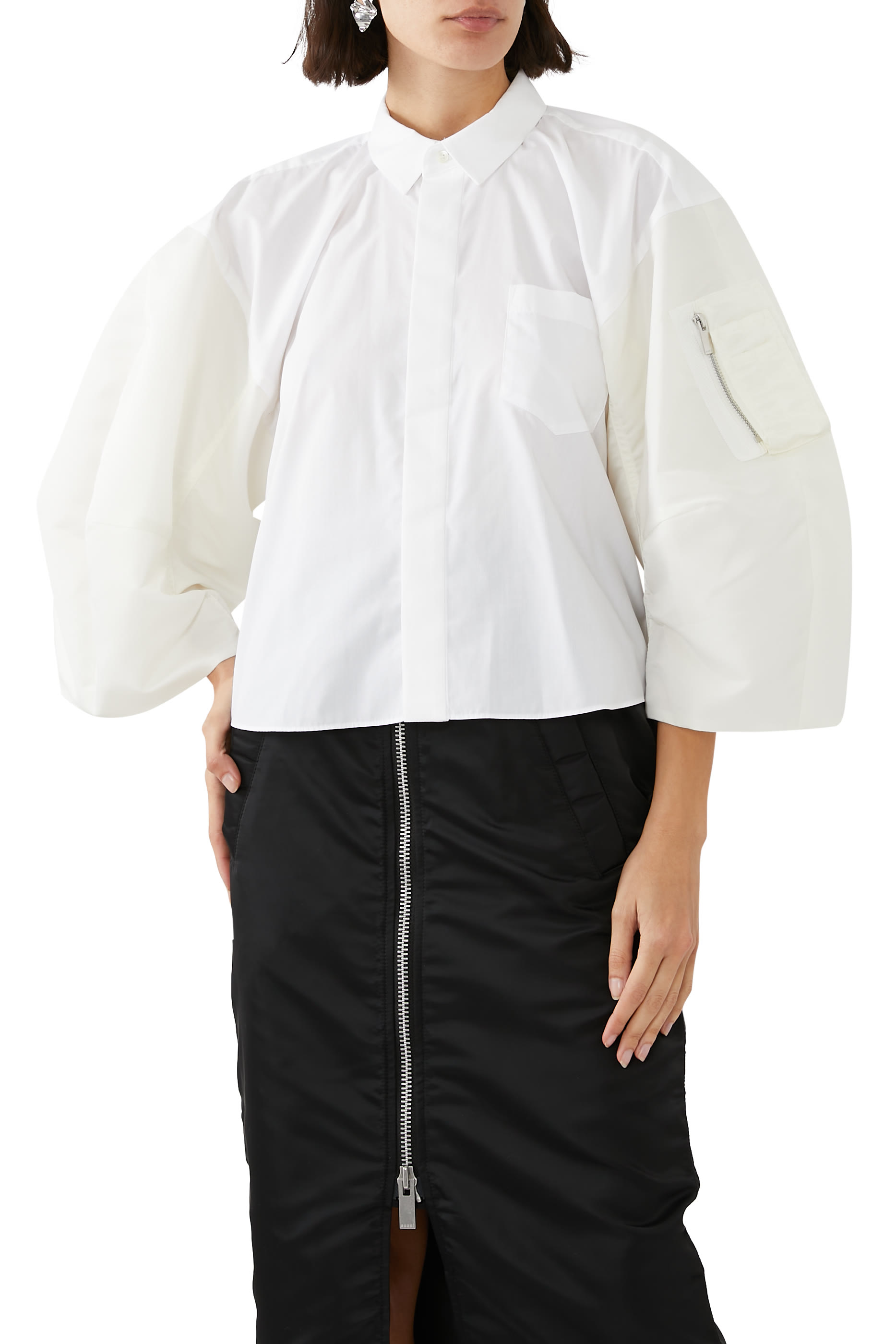 Cotton Poplin x Nylon Twill Shirt