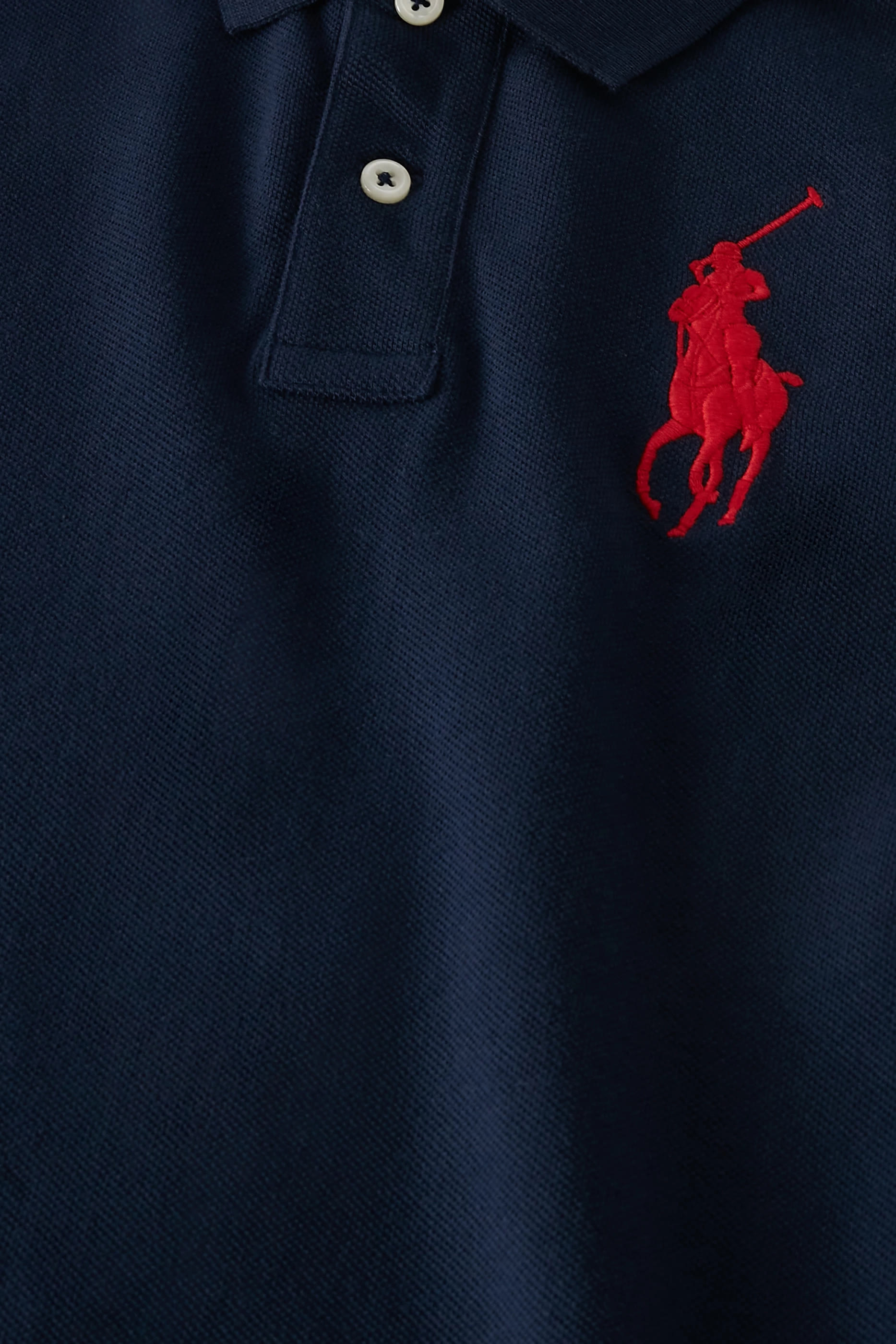 Kids Big Pony Cotton Mesh Polo Shirt