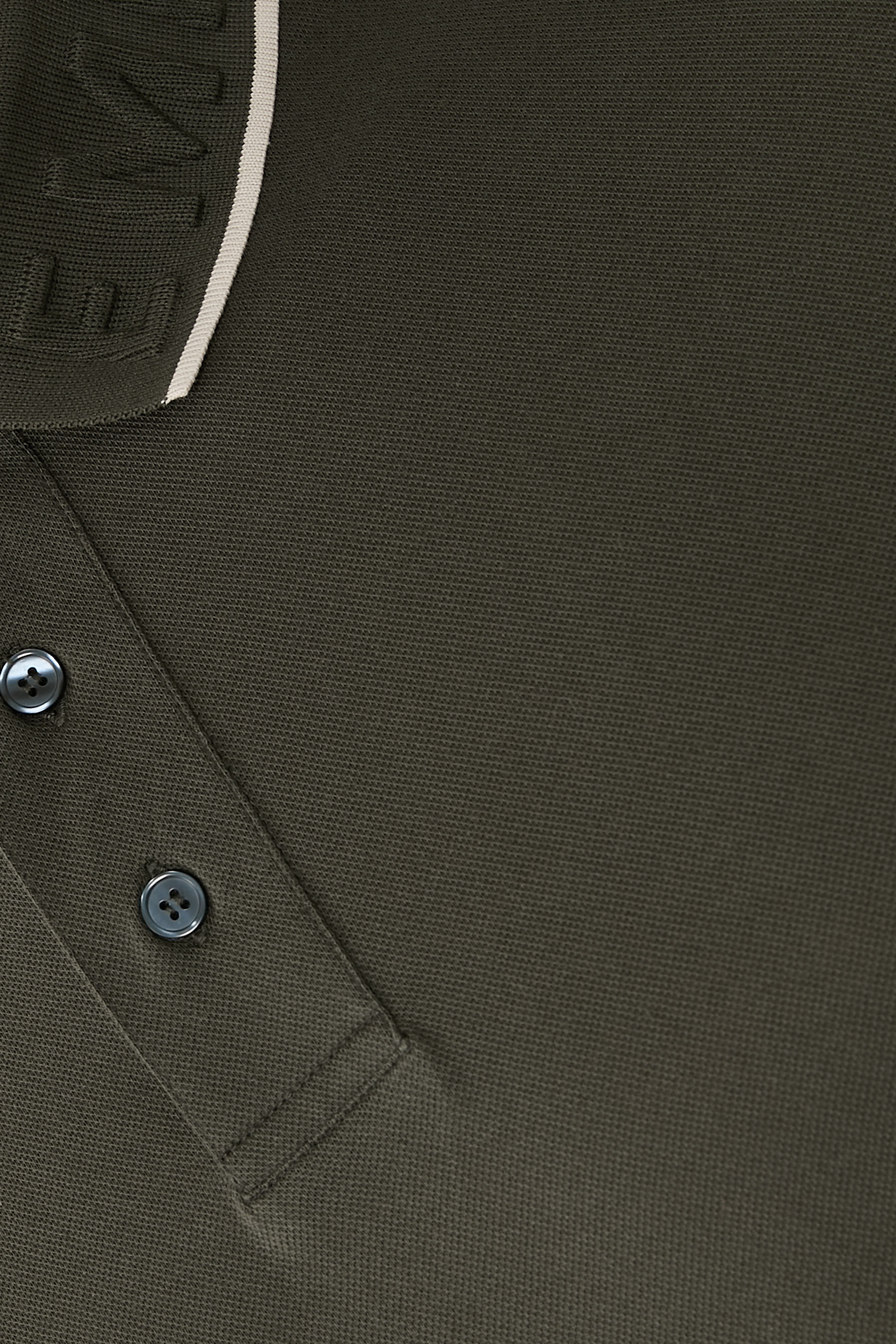 Embossed Logo Collar Piqué Polo Shirt