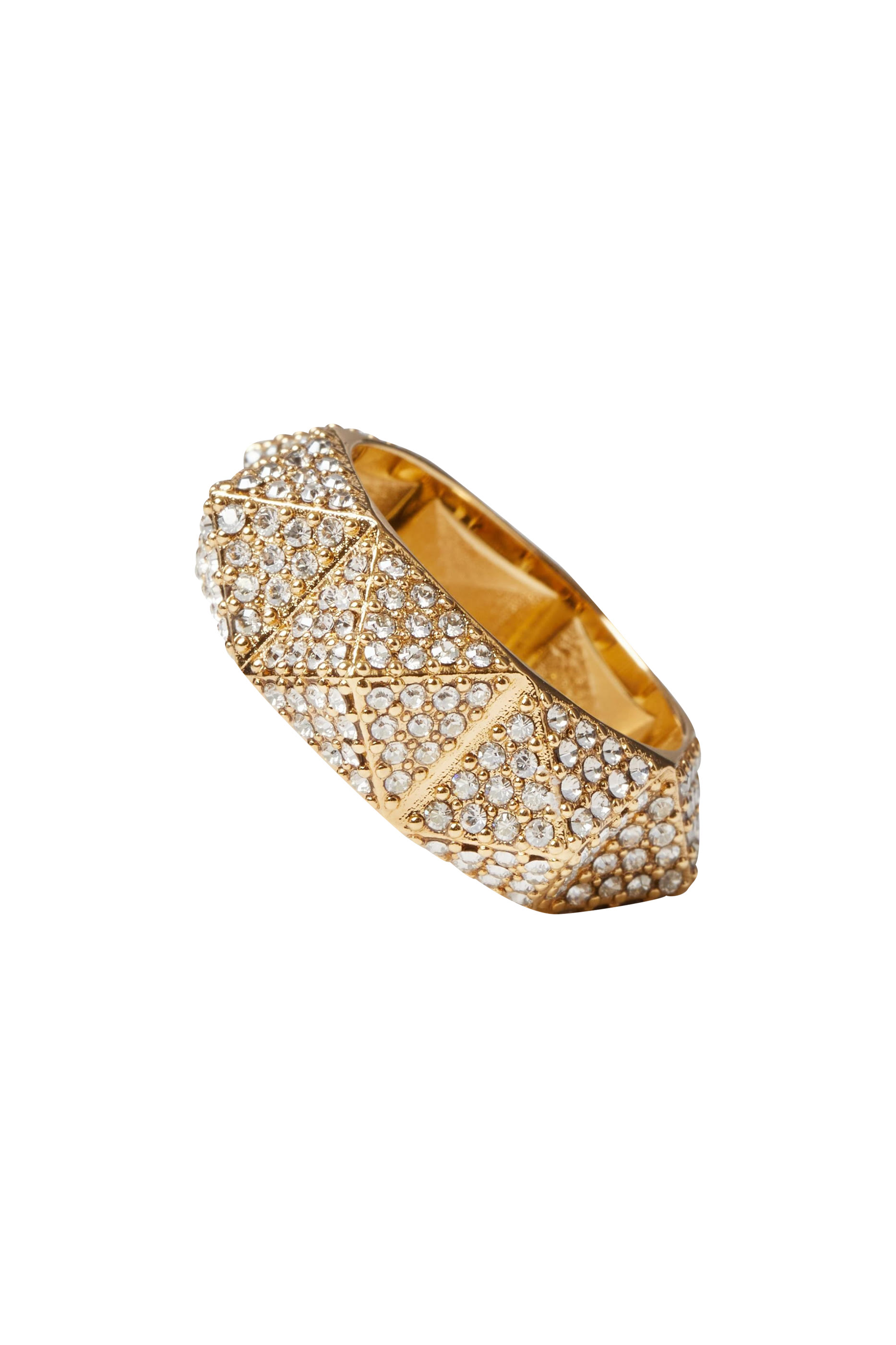 Metal Rockstud Ring With Swarovski&reg; Crystals