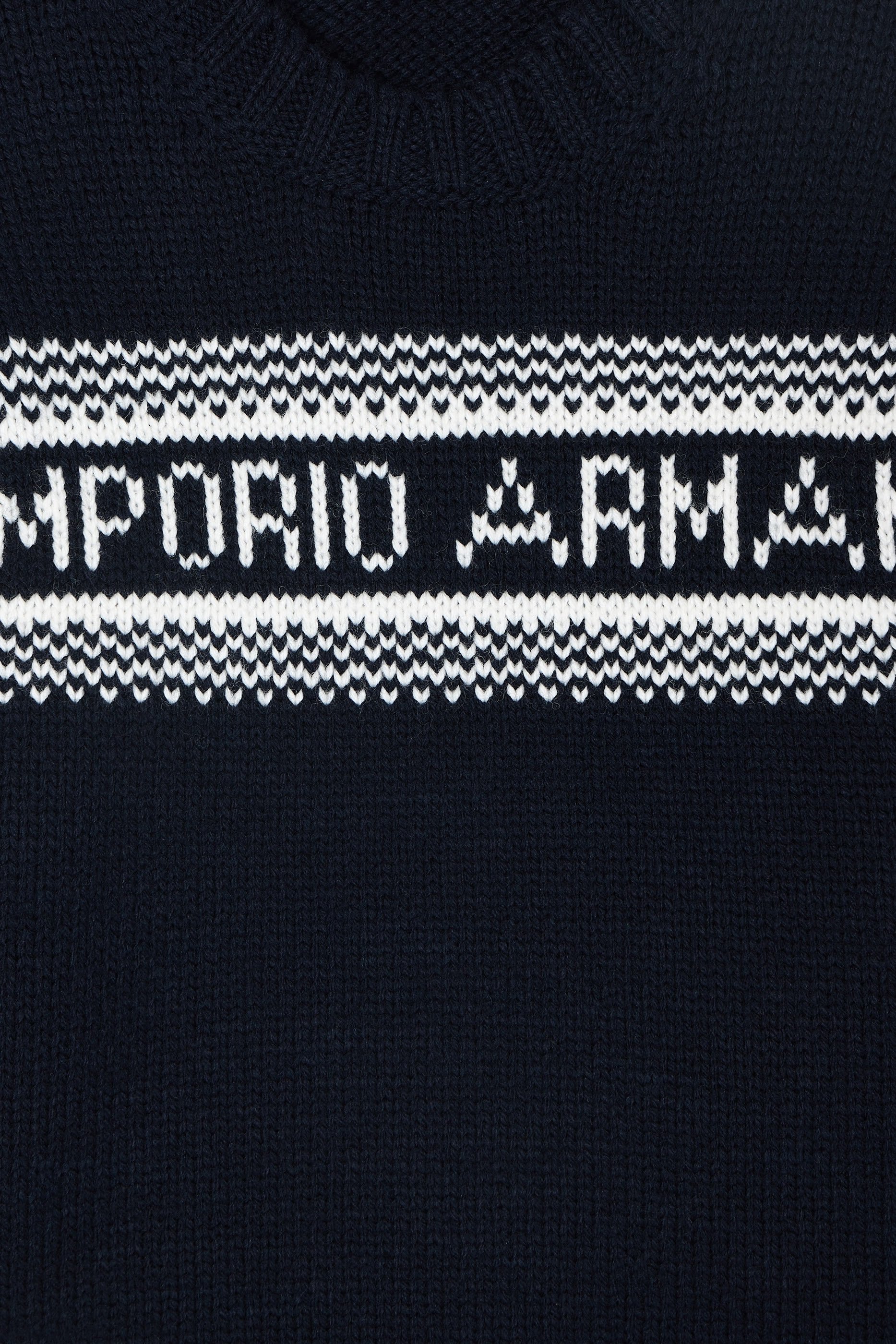 Kids Virgin Wool-Blend Jumper with Jacquard Logo