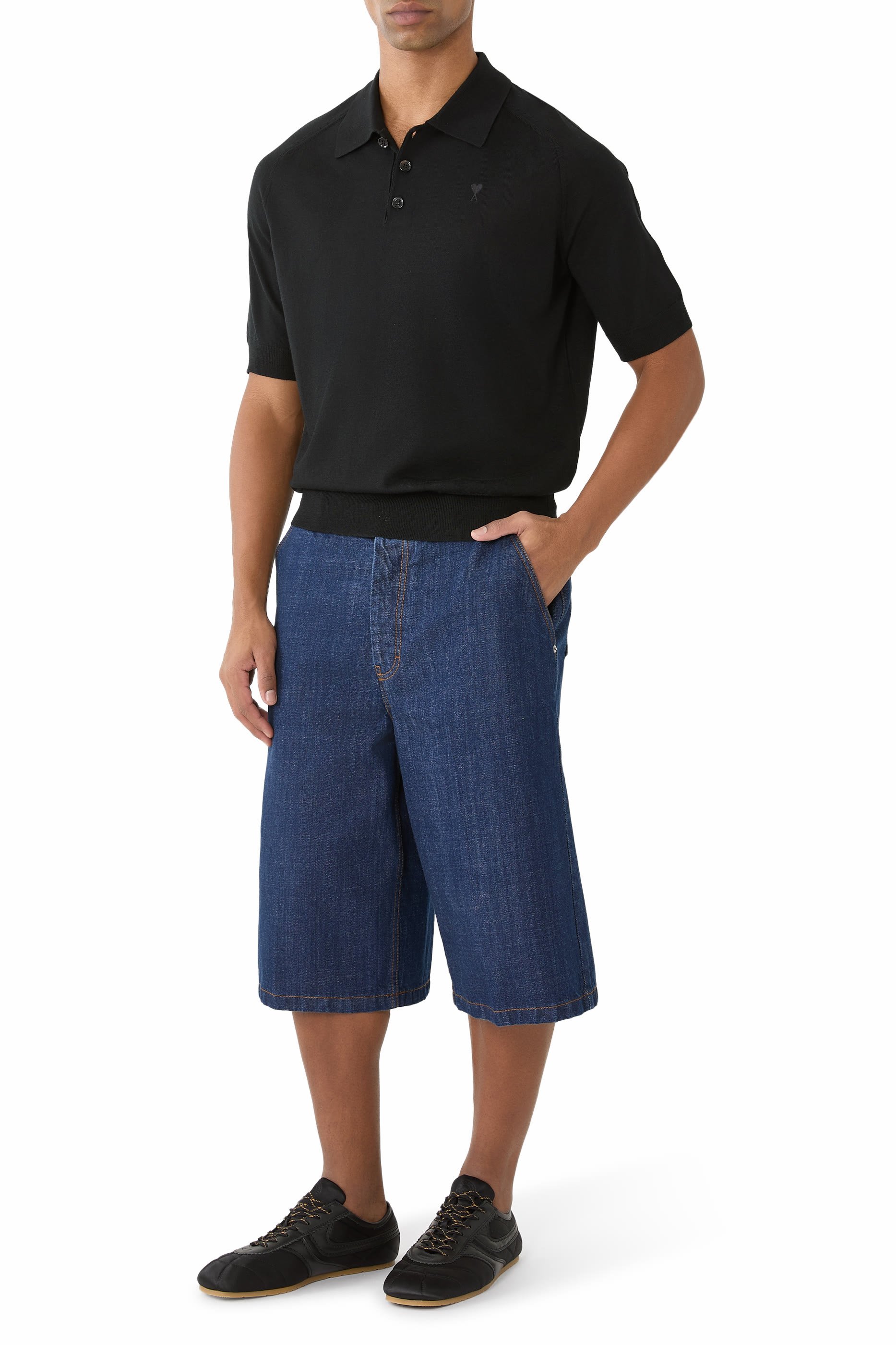 Wool Short Sleeves Ami De Coeur Polo